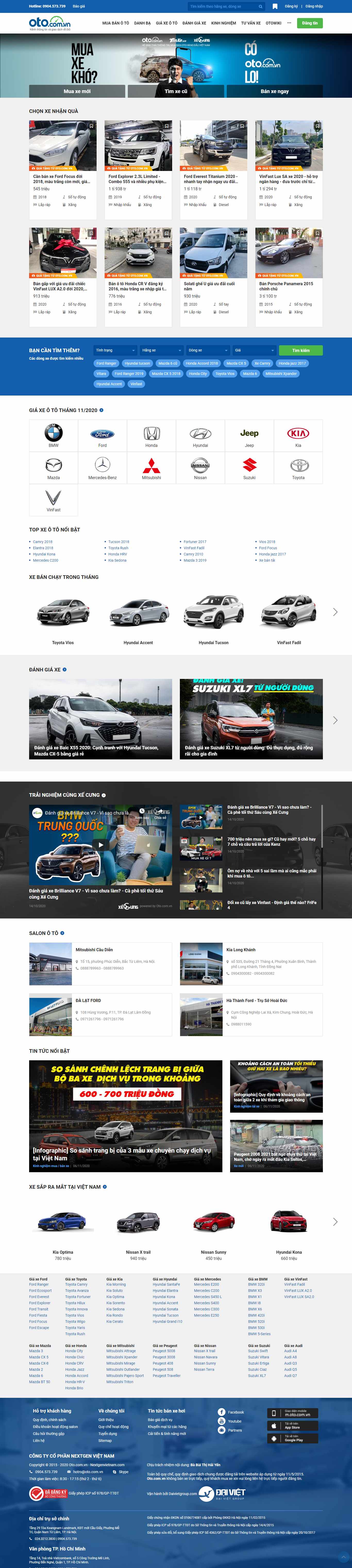Thiết kế Web bán xe hơi oto.com.vn