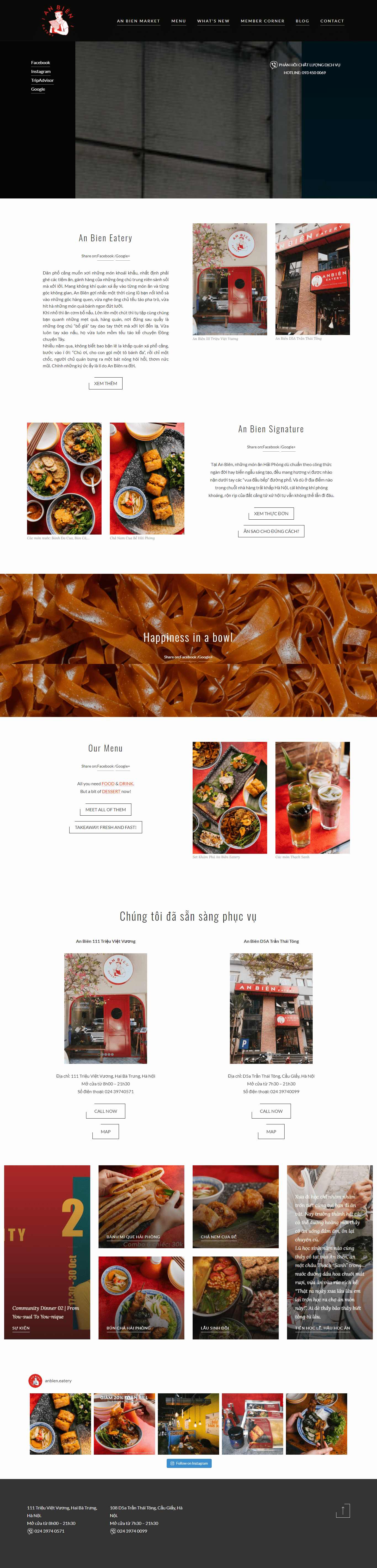 Thiết kế Web bánh mì que anbieneatery.com