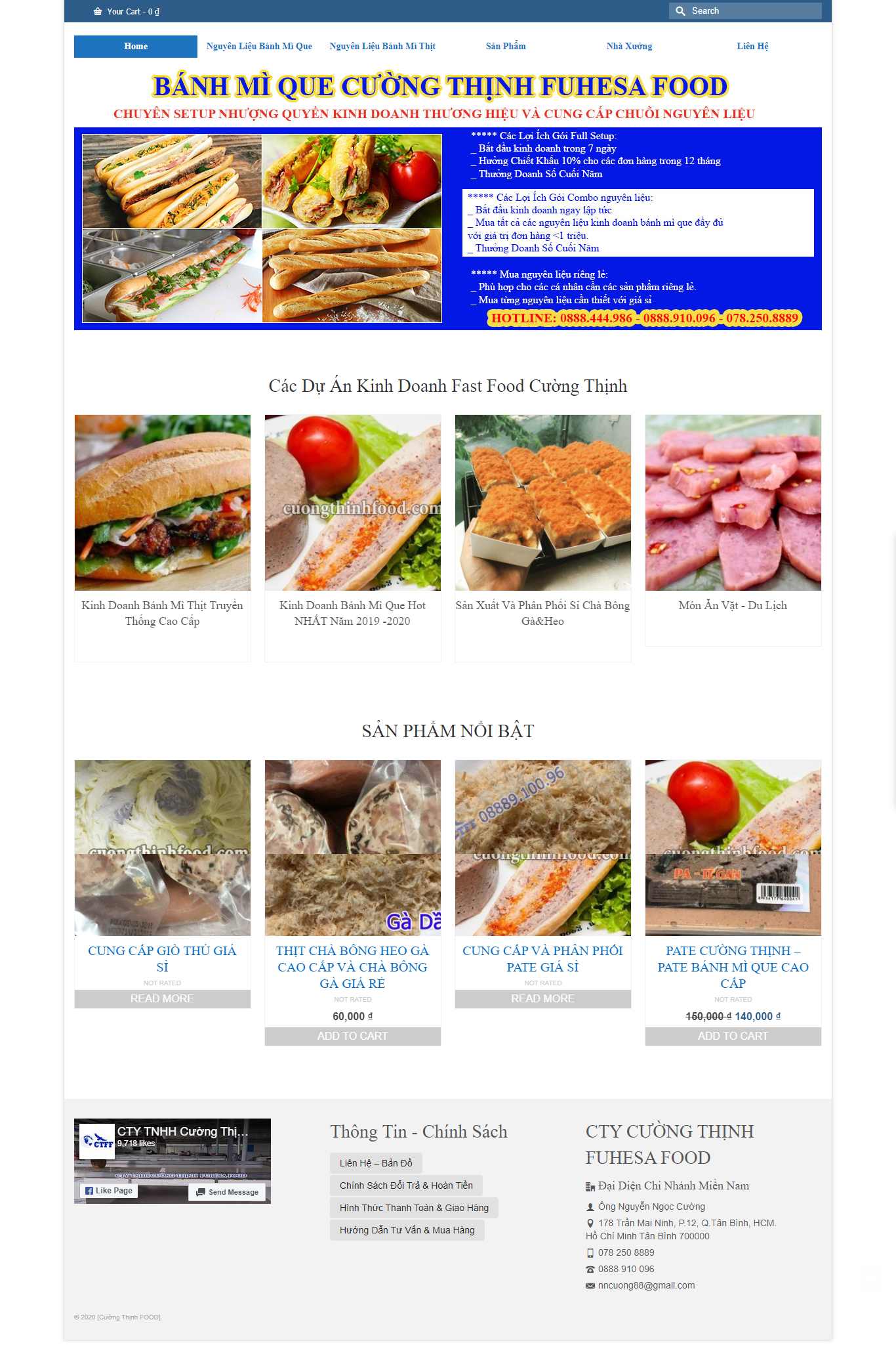 Thiết kế Web bánh mì que cuongthinhfood.com