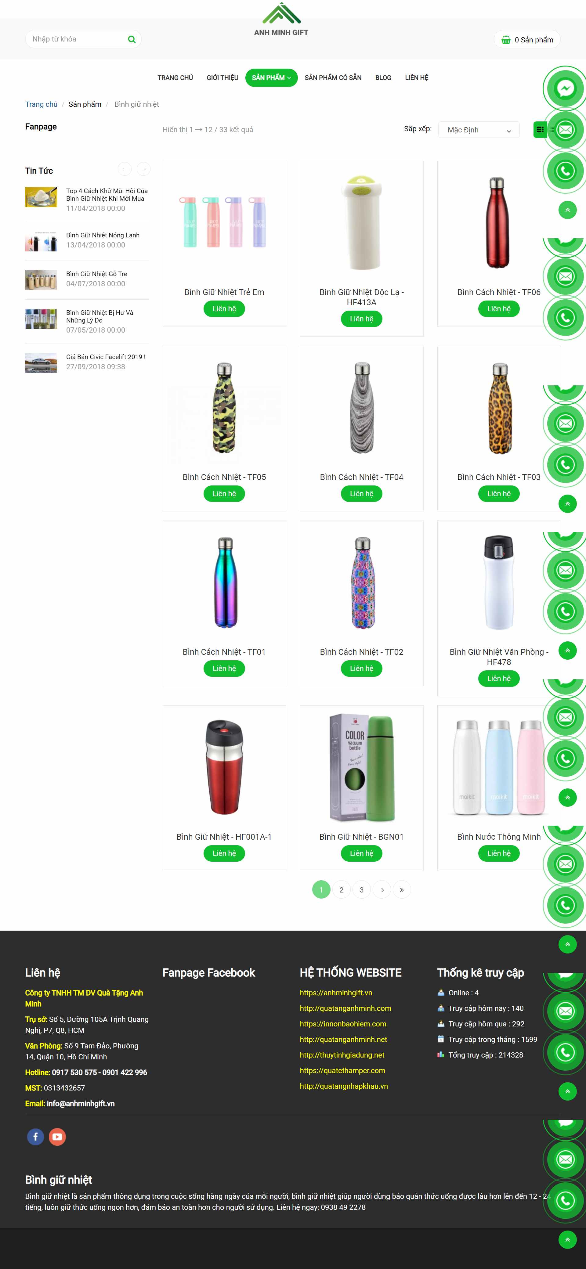 Thiết kế Web báo điện tử online binhgiunhietgiare.com