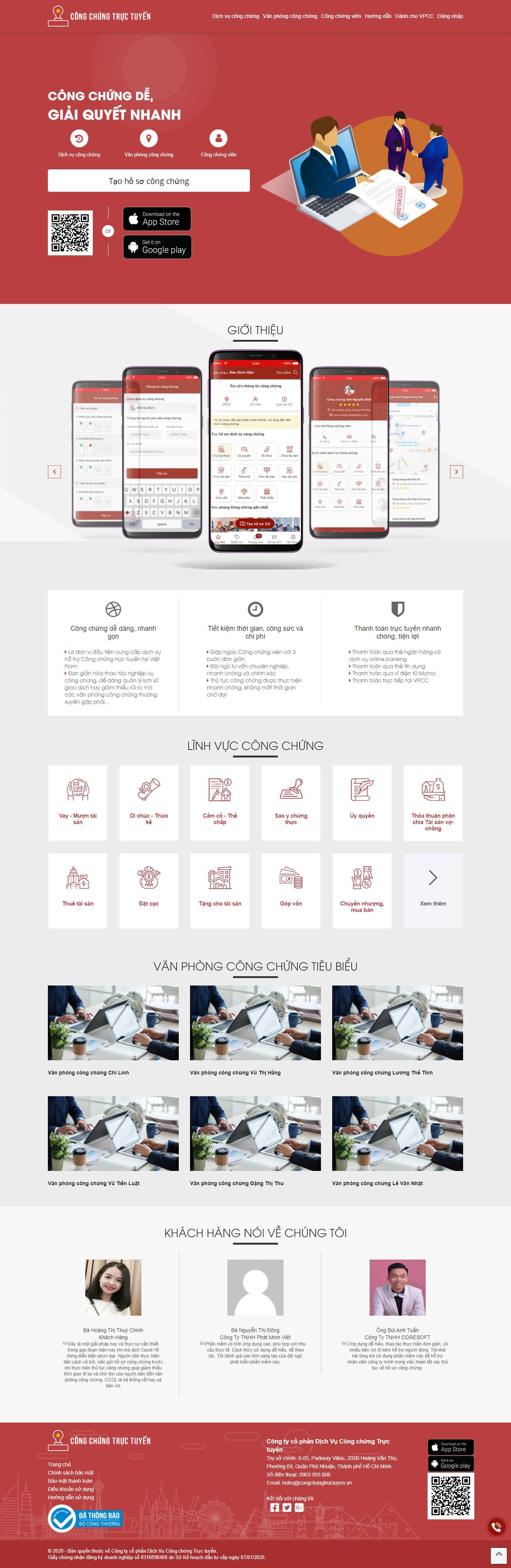 Thiết kế Web công chứng congchungtructuyen.vn