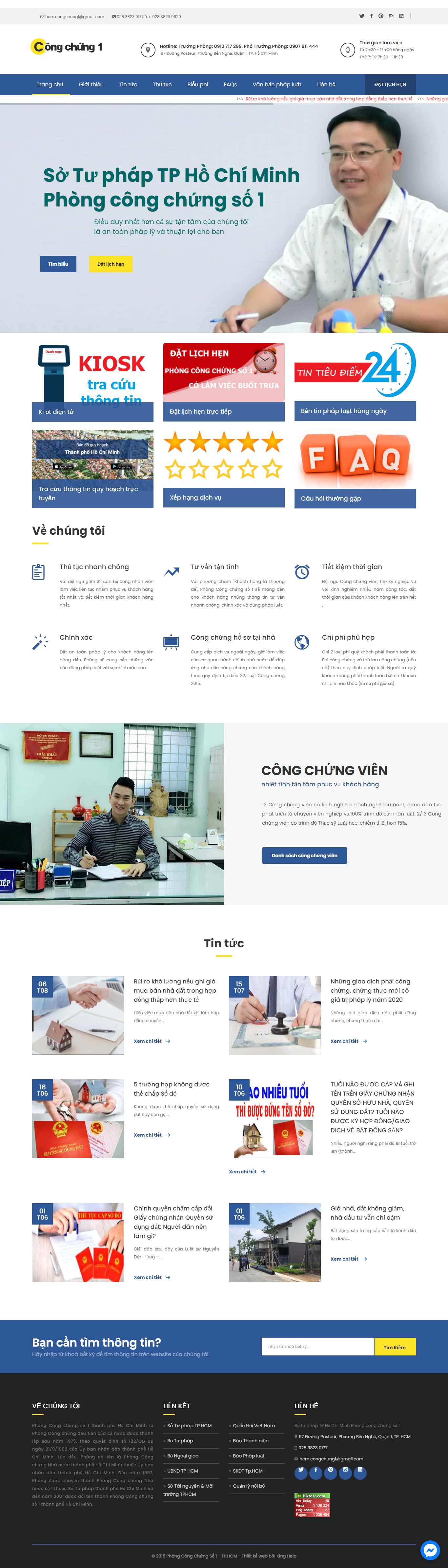 Thiết kế Web công chứng congchung.gov.vn