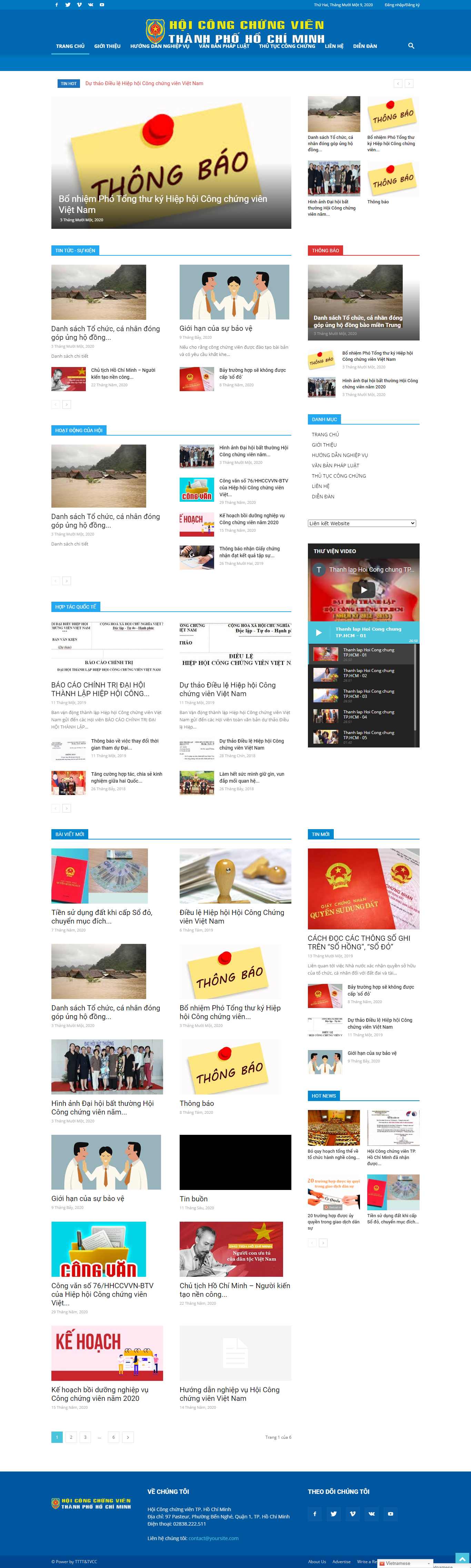 Thiết kế Web công chứng hoicongchunghcm.org.vn