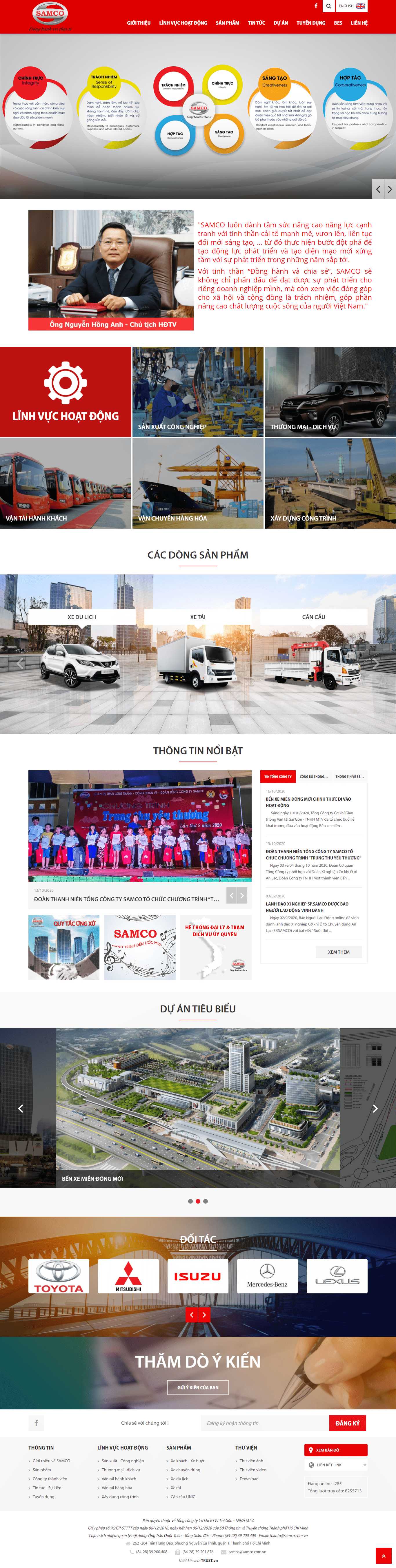 Thiết kế Web công trình xây dựng samco.com.vn