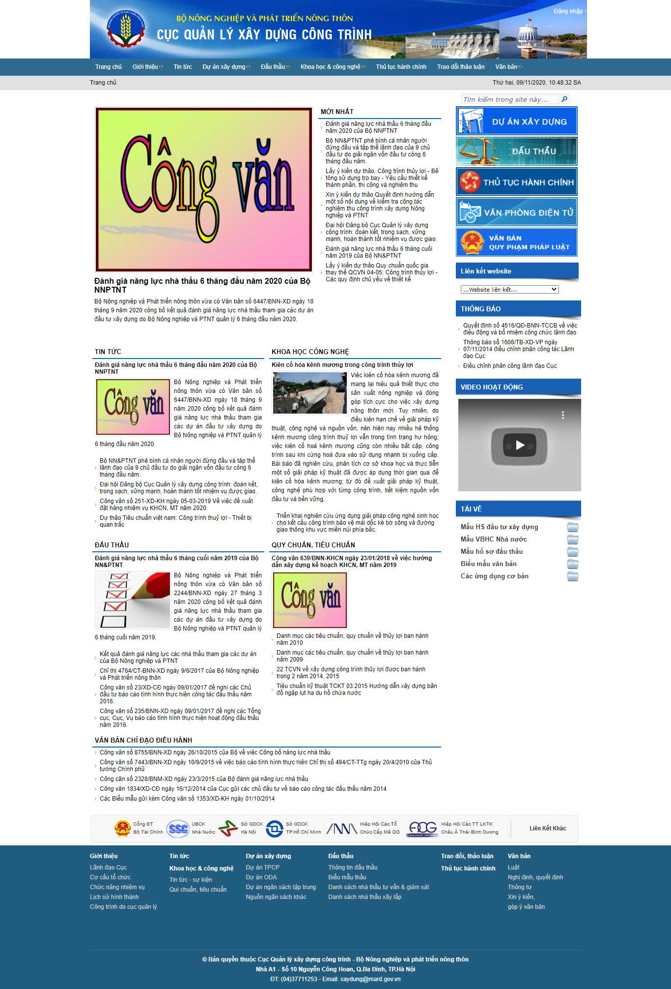 Thiết kế Web công trình xây dựng xdcb.vn