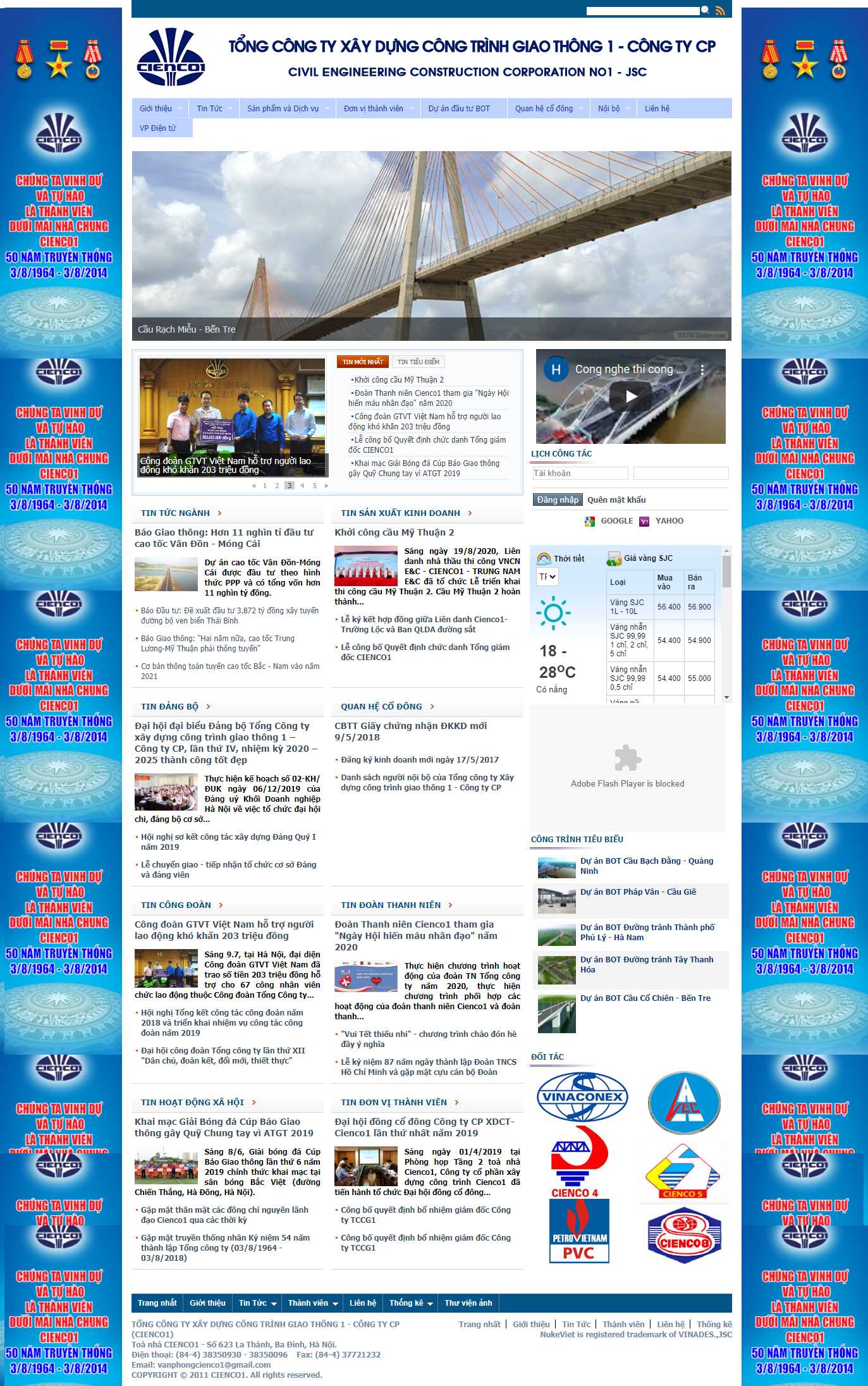 Thiết kế Web công trình xây dựng cienco1.com