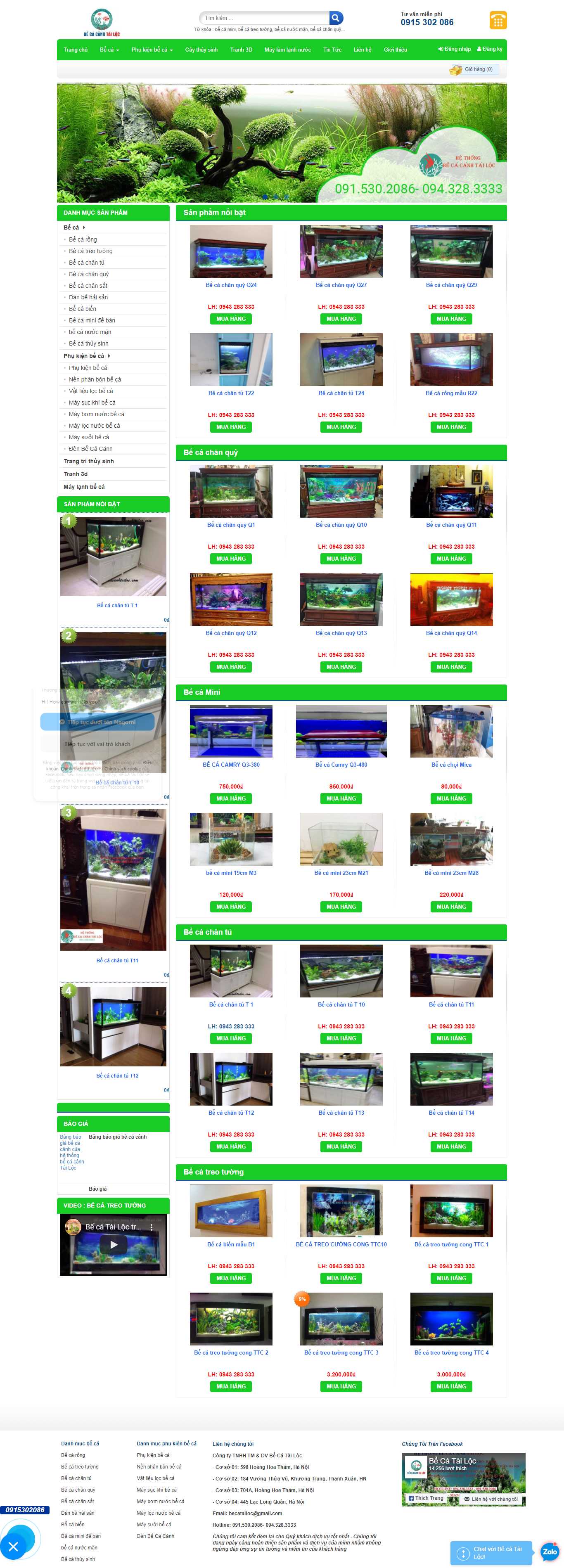 Thiết kế Web cá cảnh cacanhtailoc.com