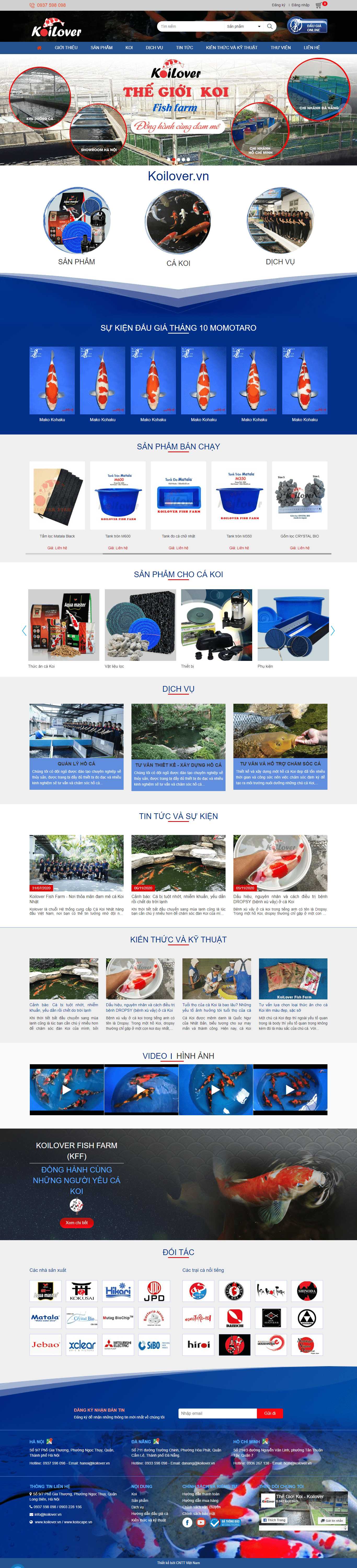Thiết kế Web cá cảnh koilover.vn