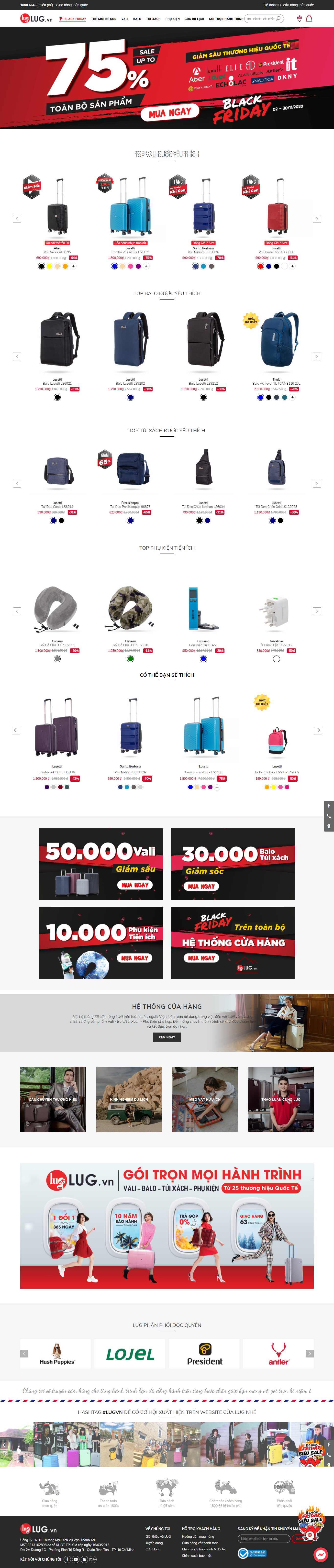 Thiết kế Web cửa hàng vali lug.vn