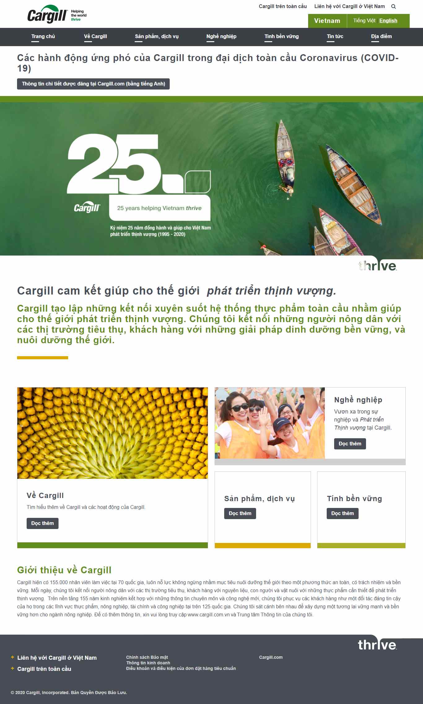 Thiết kế Web cộng động cargill.com.vn