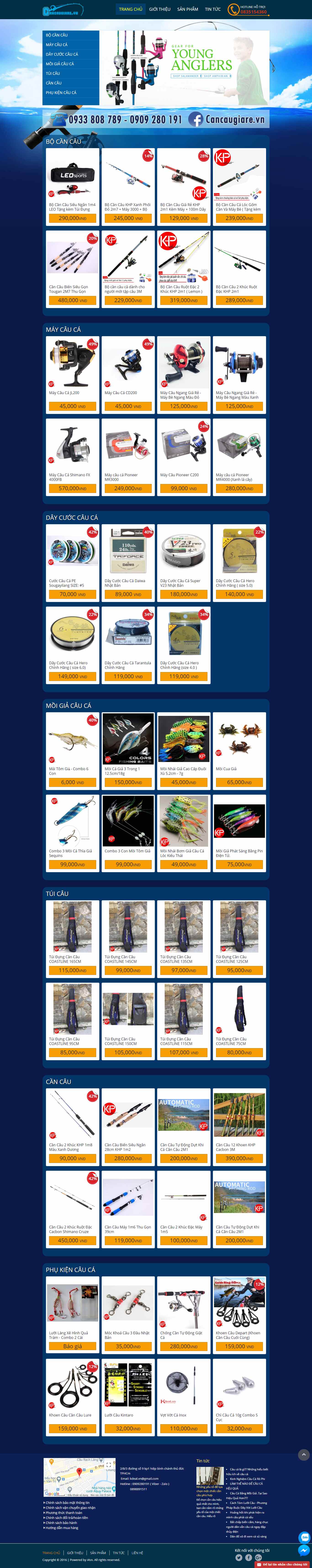 Thiết kế Web cần câu cá cancaugiare.vn