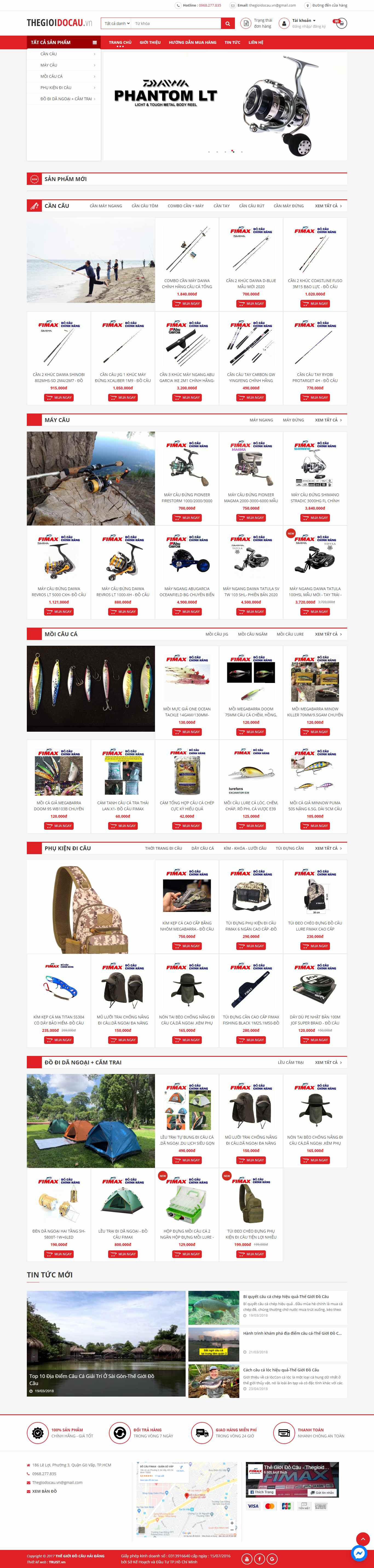 Thiết kế Web cần câu cá thegioidocau.vn