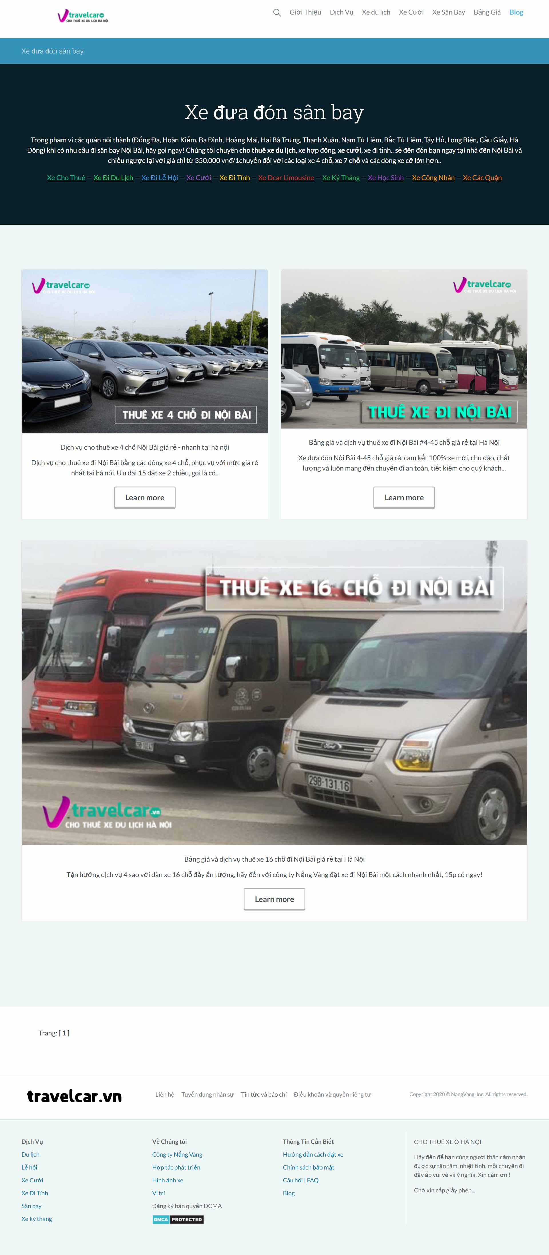 Thiết kế Web cho thuê xe travelcar.vn