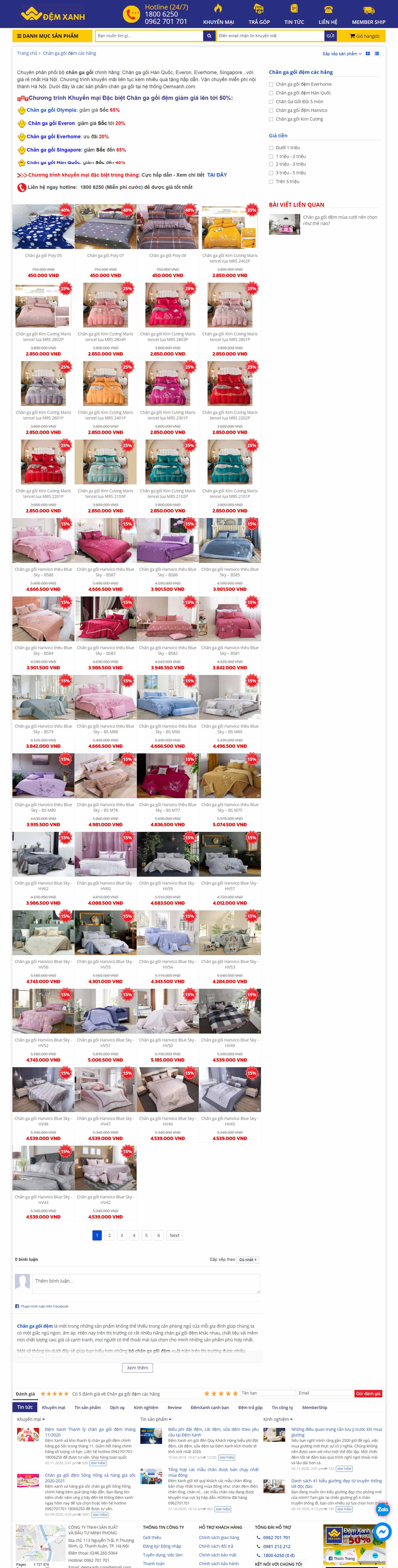 Thiết kế Web chăn ga gối đệm demxanh.com