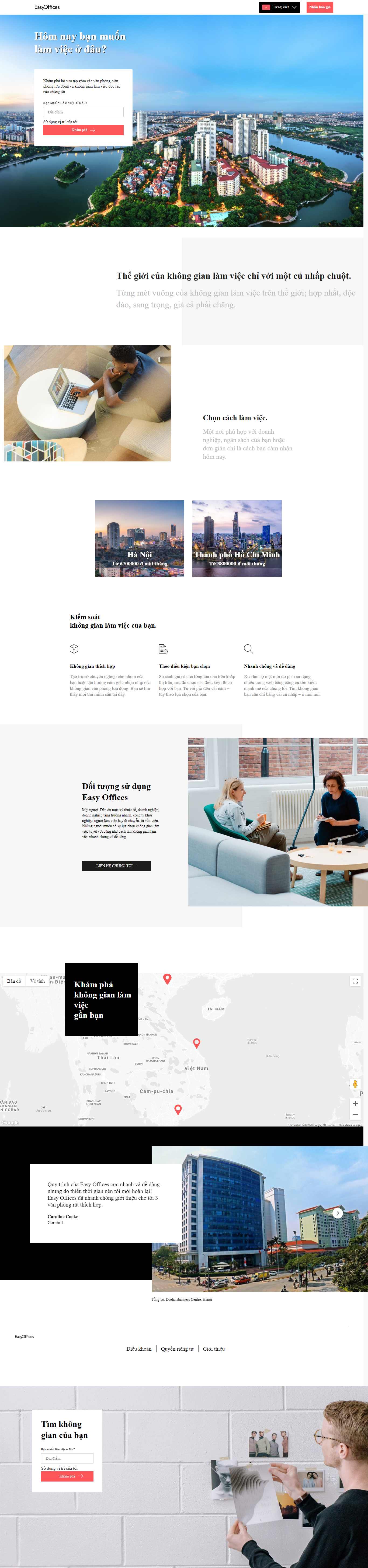 Thiết kế Web cho thuê văn phòng easyoffices.com