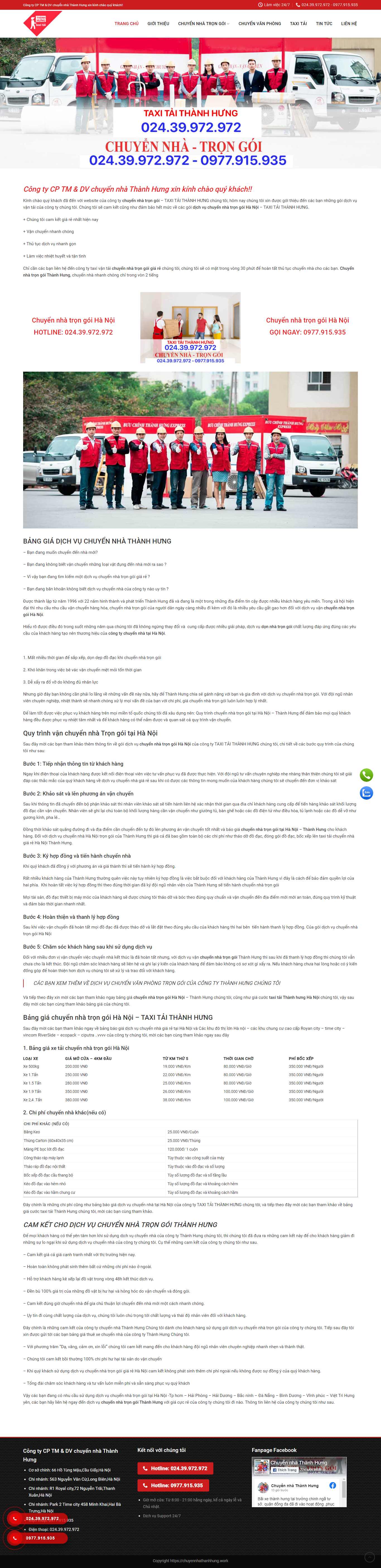 Thiết kế Web chuyển nhà trọn gói chuyennhathanhhung.work