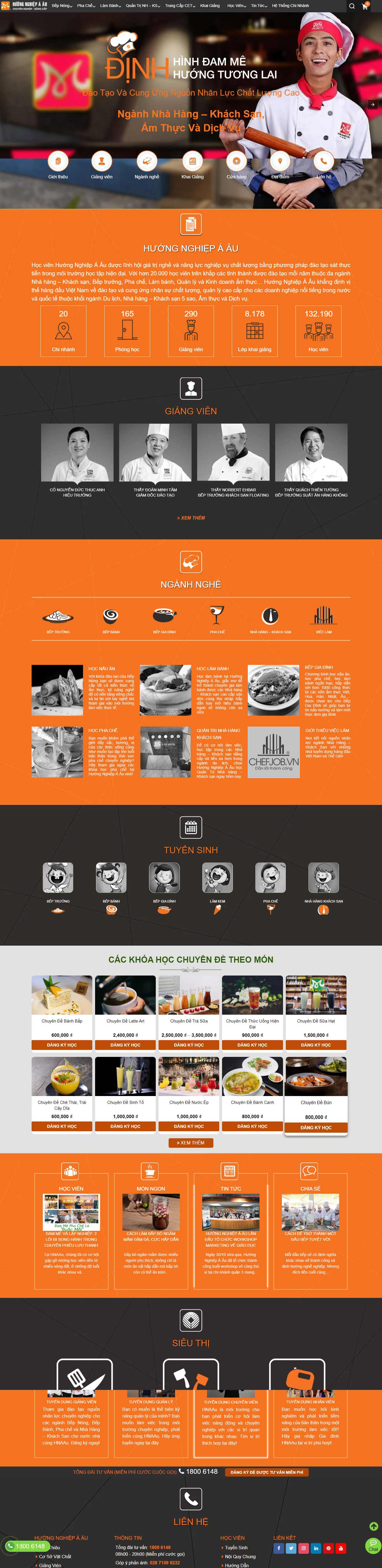 Thiết kế Web dạy nấu ăn huongnghiepaau.com