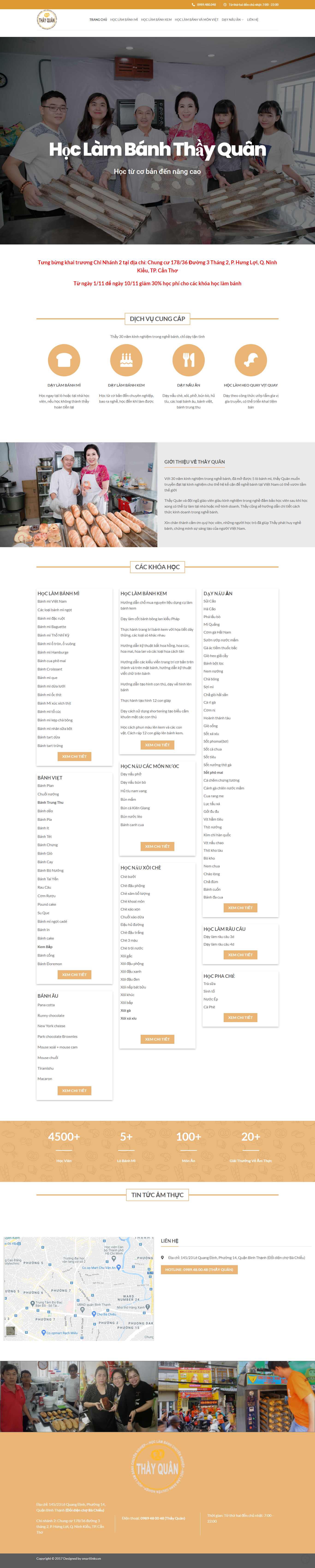 Thiết kế Web dạy nấu ăn hoclambanhngon.com