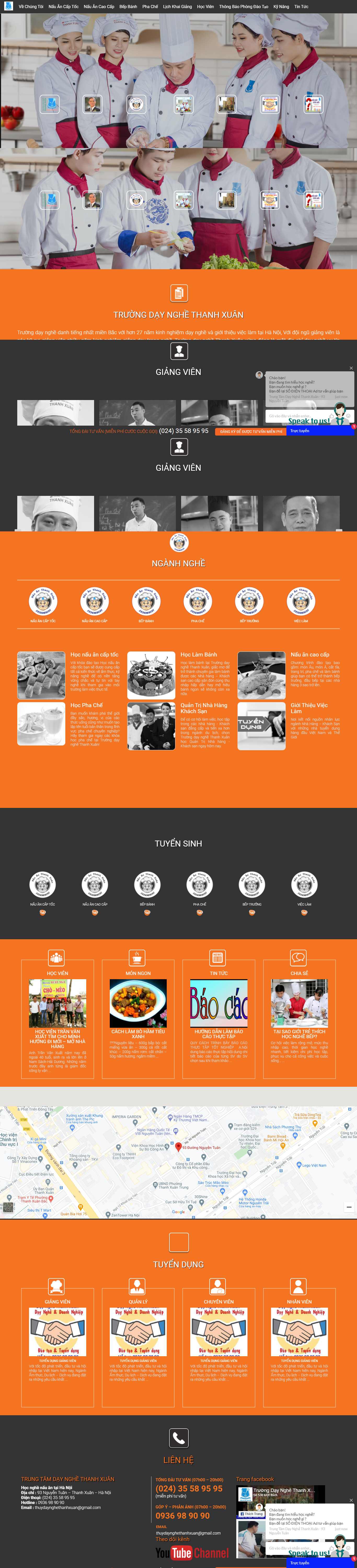 Thiết kế Web dạy nấu ăn hocnghenauan.edu.vn