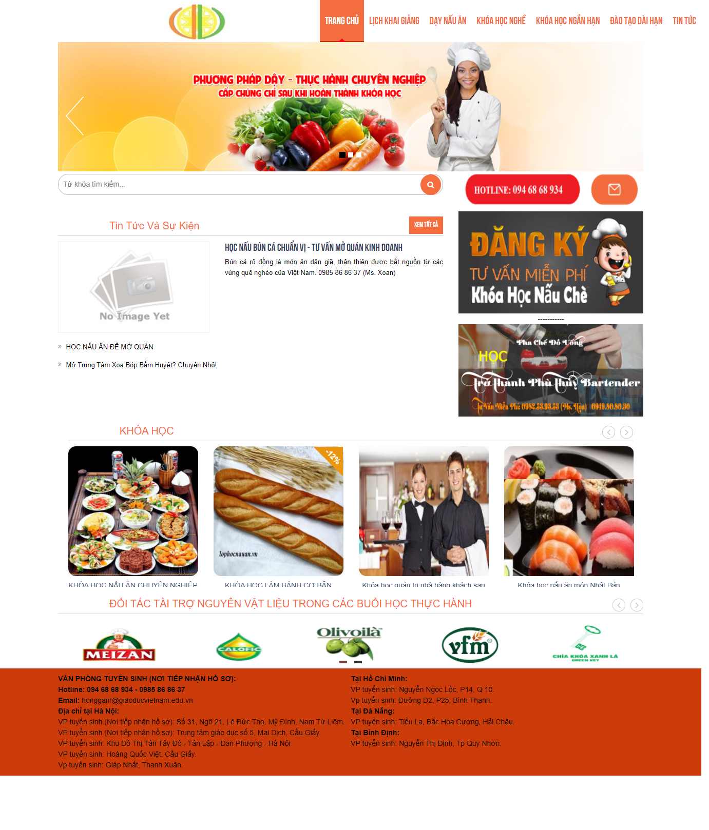 Thiết kế Web dạy nấu ăn lophocnauan.vn