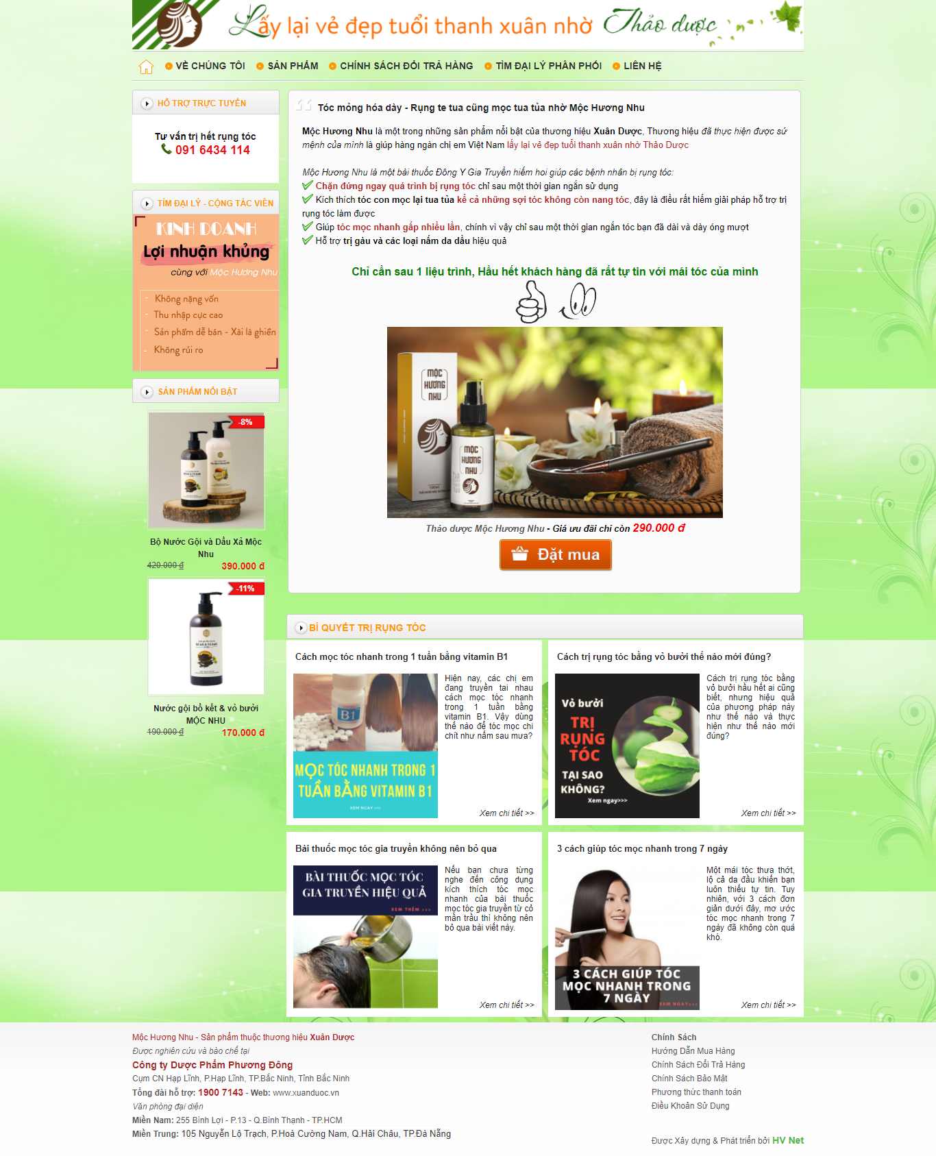 Thiết kế Web dầu gội thảo dược trihetrungtoc.com