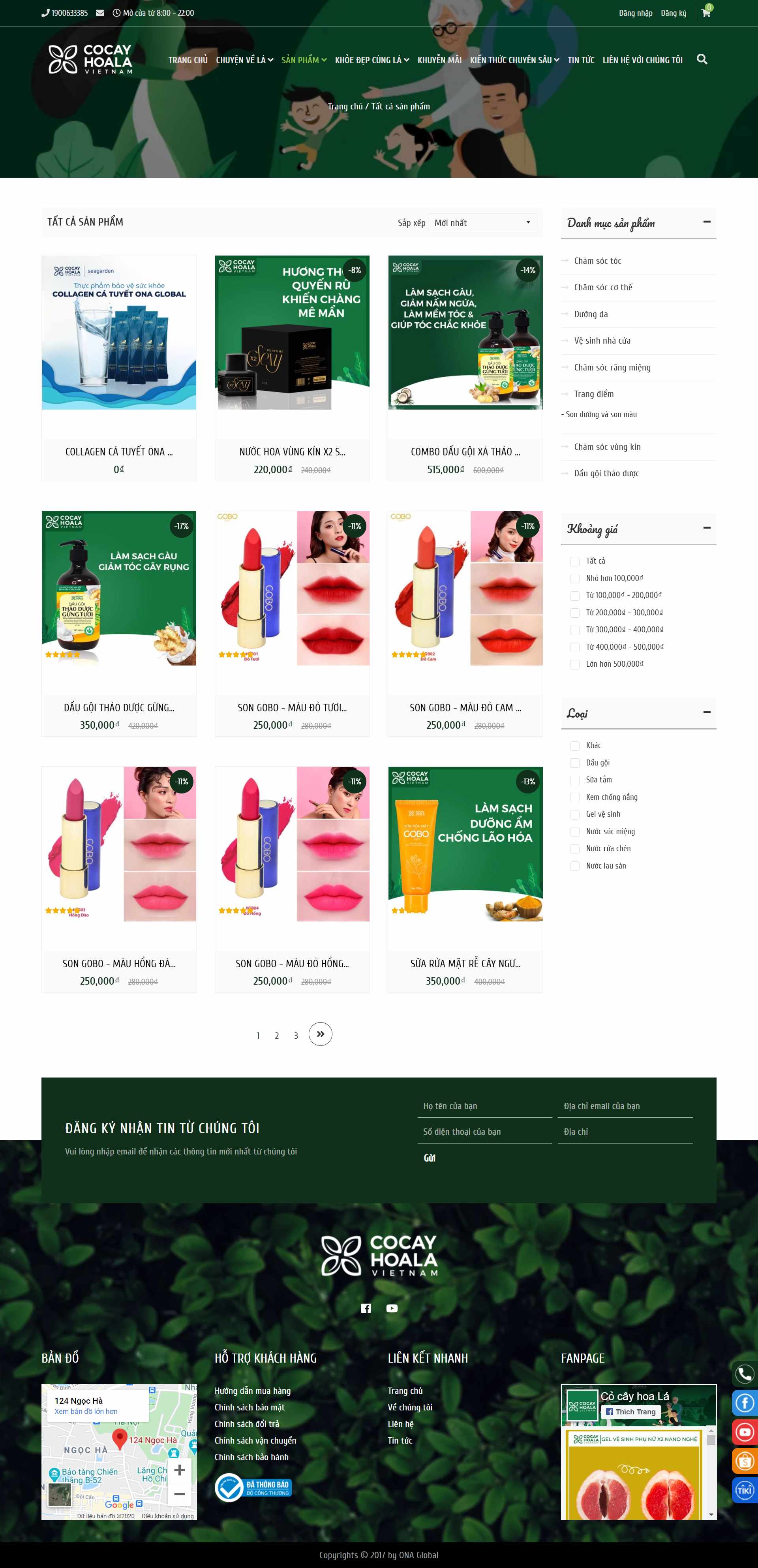 Thiết kế Web dầu gội thảo dược cocayhoala.vn