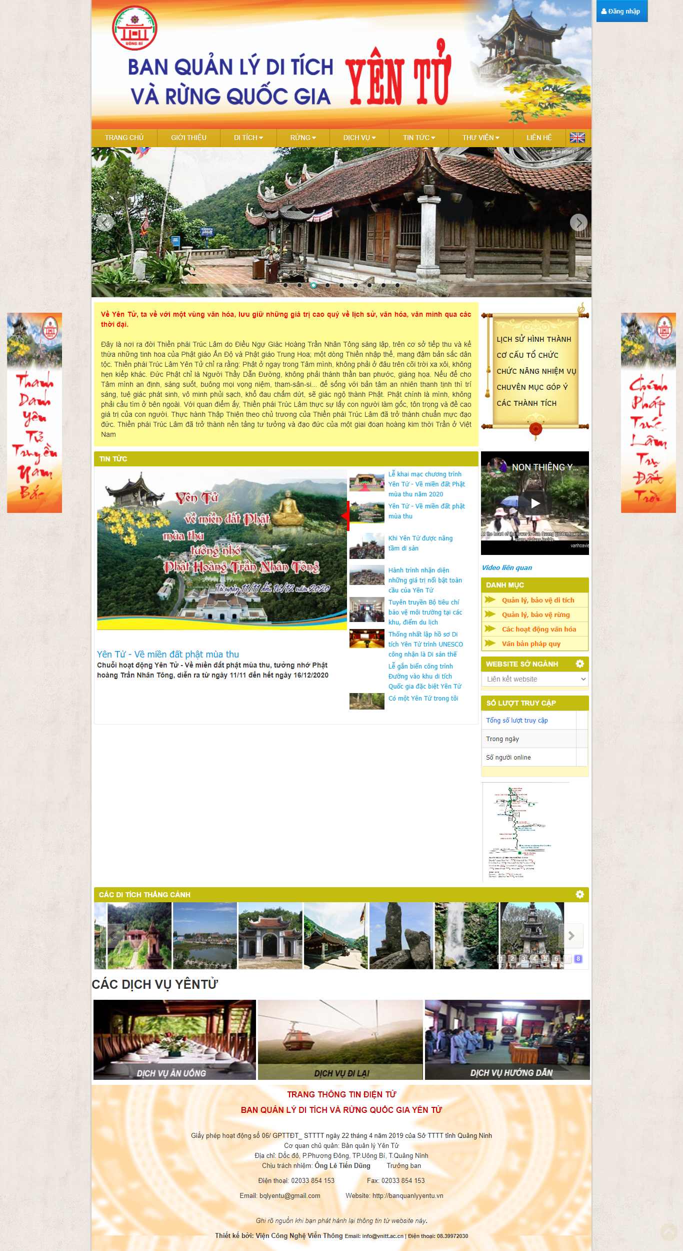 Thiết kế Web di tích lịch sử banquanlyyentu.vn