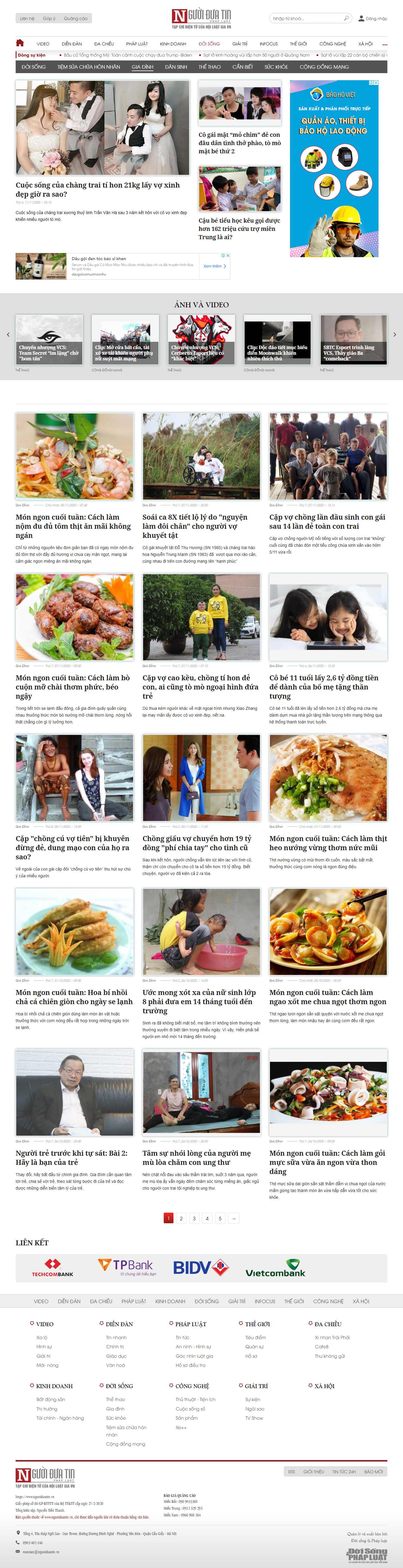 Thiết kế Web gia đình nguoiduatin.vn