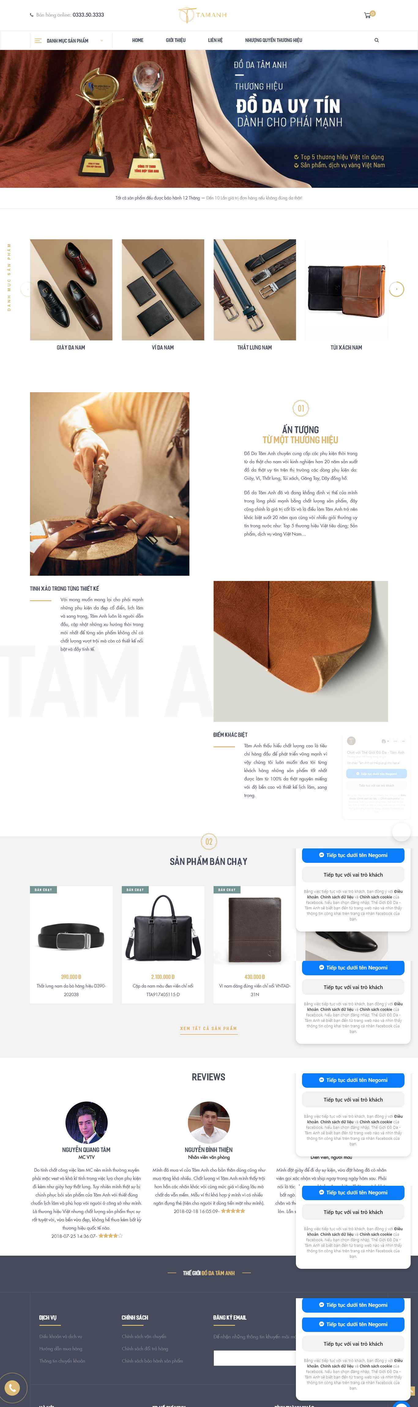 Thiết kế Web giày da tamanh.net