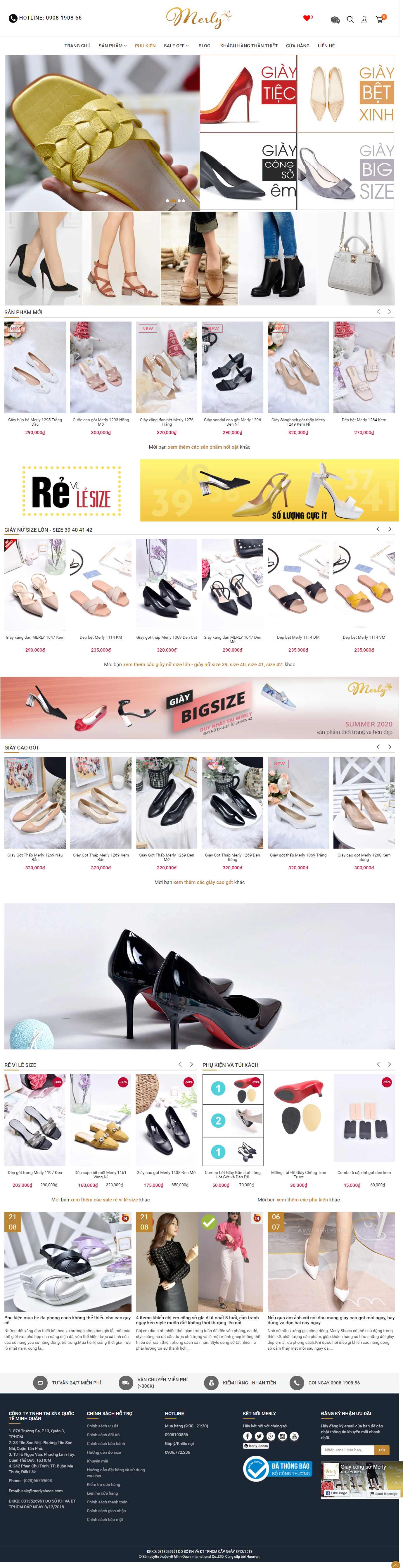 Thiết kế Web giày dép merlyshoes.com