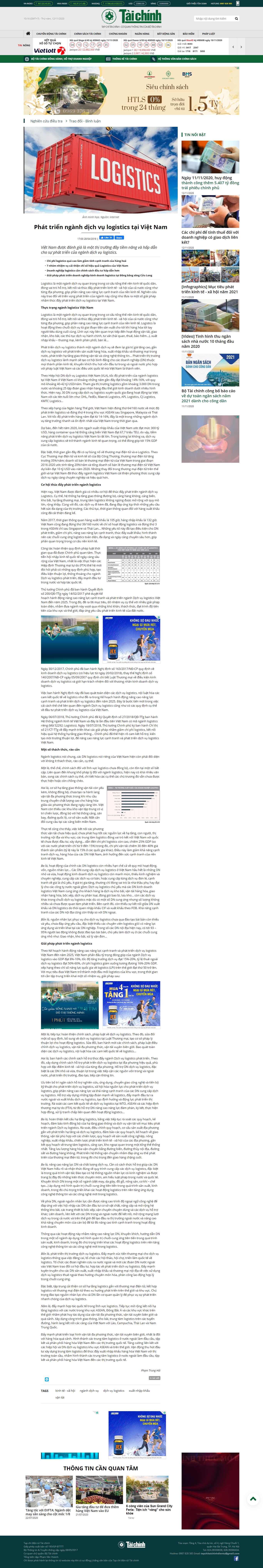Thiết kế Web logistics tapchitaichinh.vn