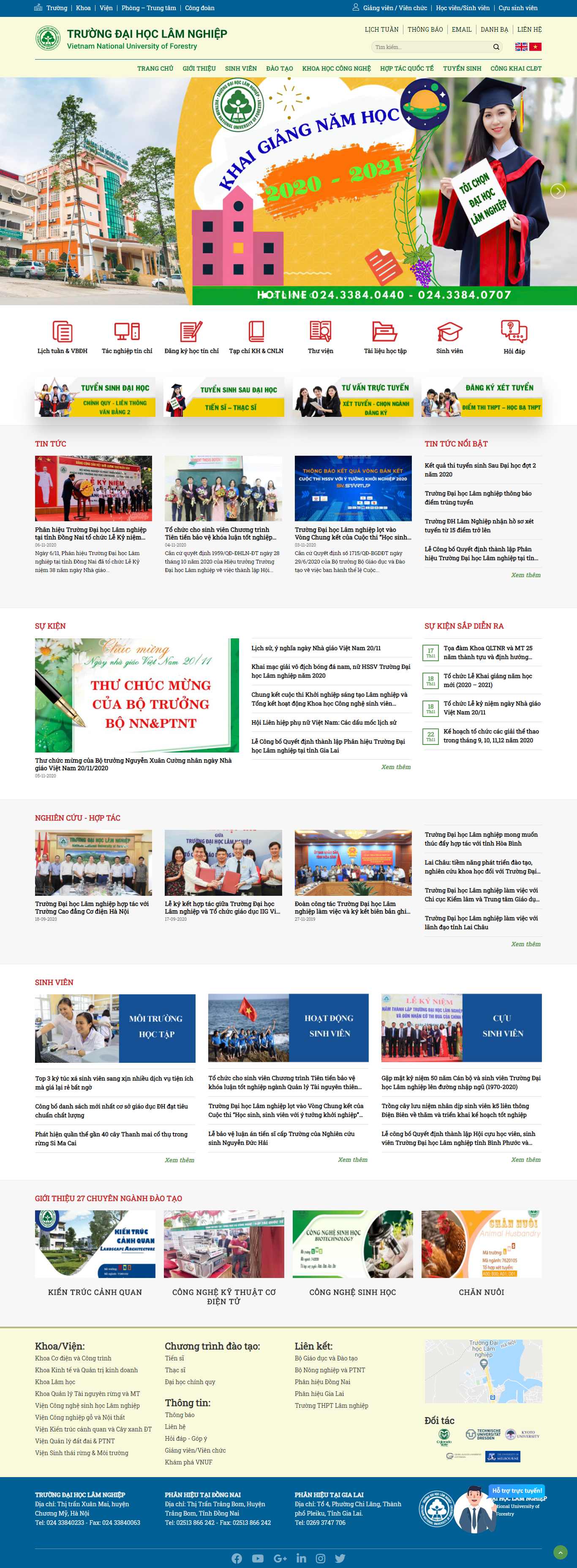 Thiết kế Web lâm nghiệp vnuf.edu.vn