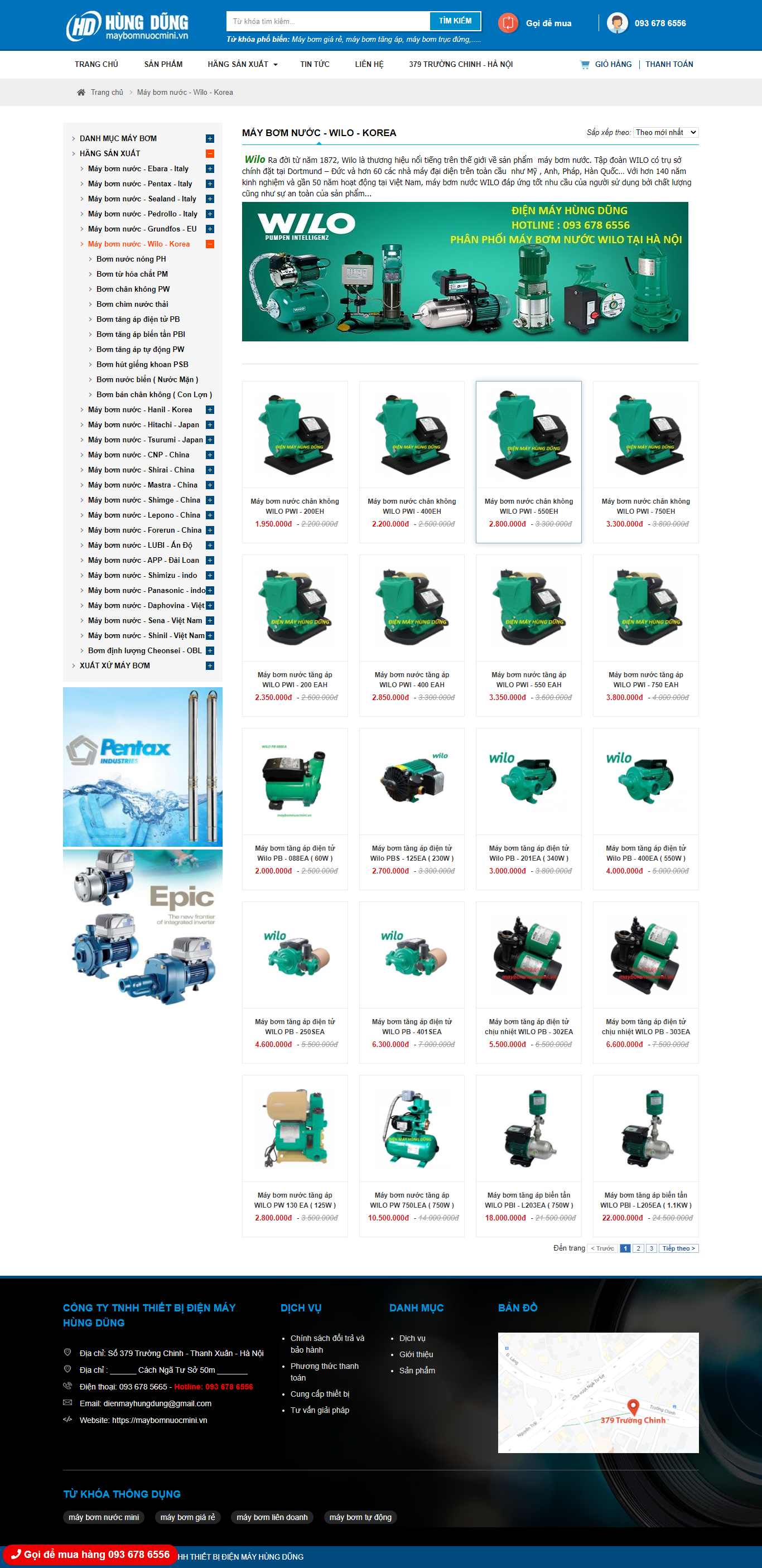 Thiết kế Web máy bơm nước maybomnuocmini.vn