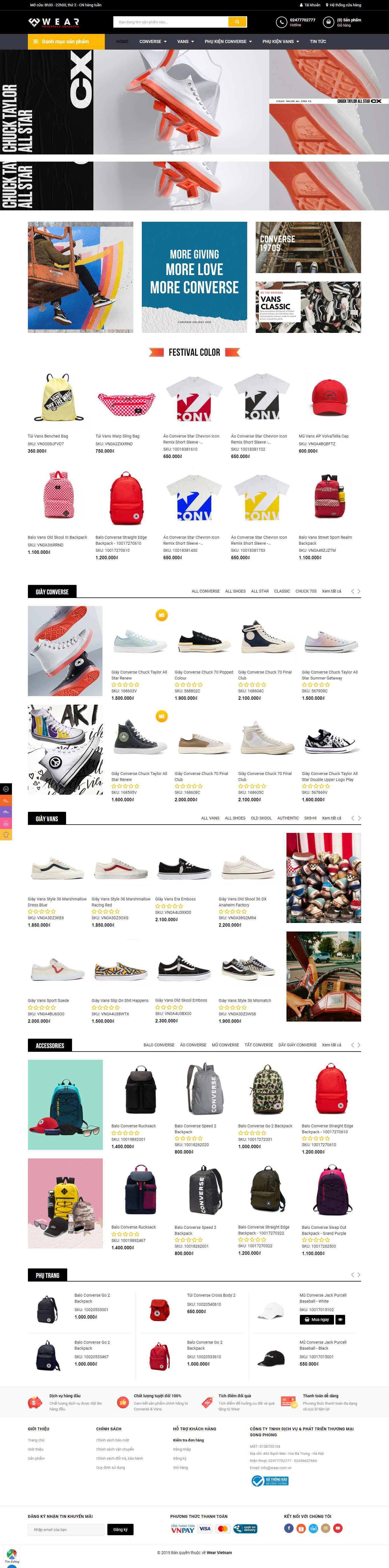 Thiết kế Web giày thể thao wear.com.vn