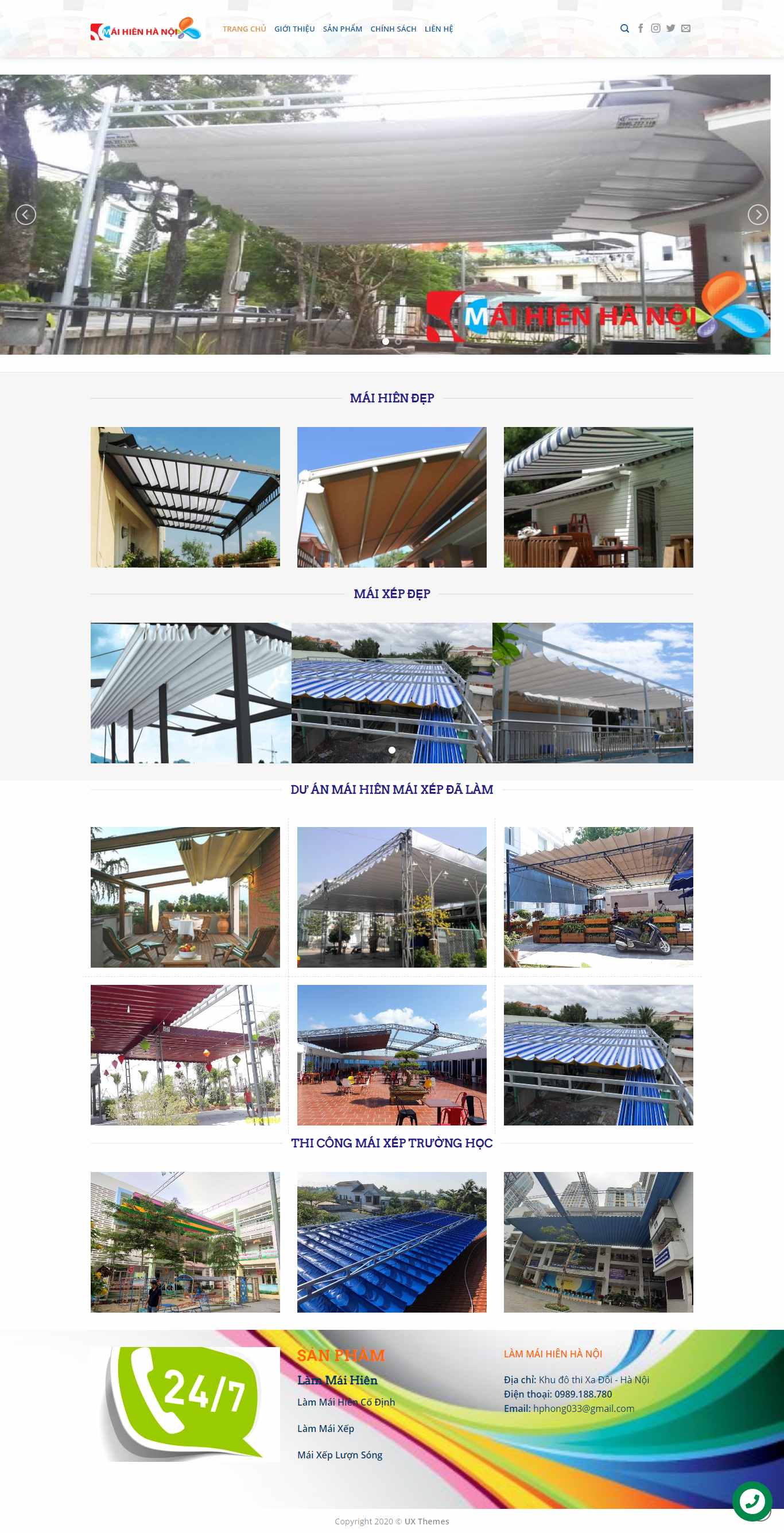 Thiết kế Web mái che di động phamhoahat.ga