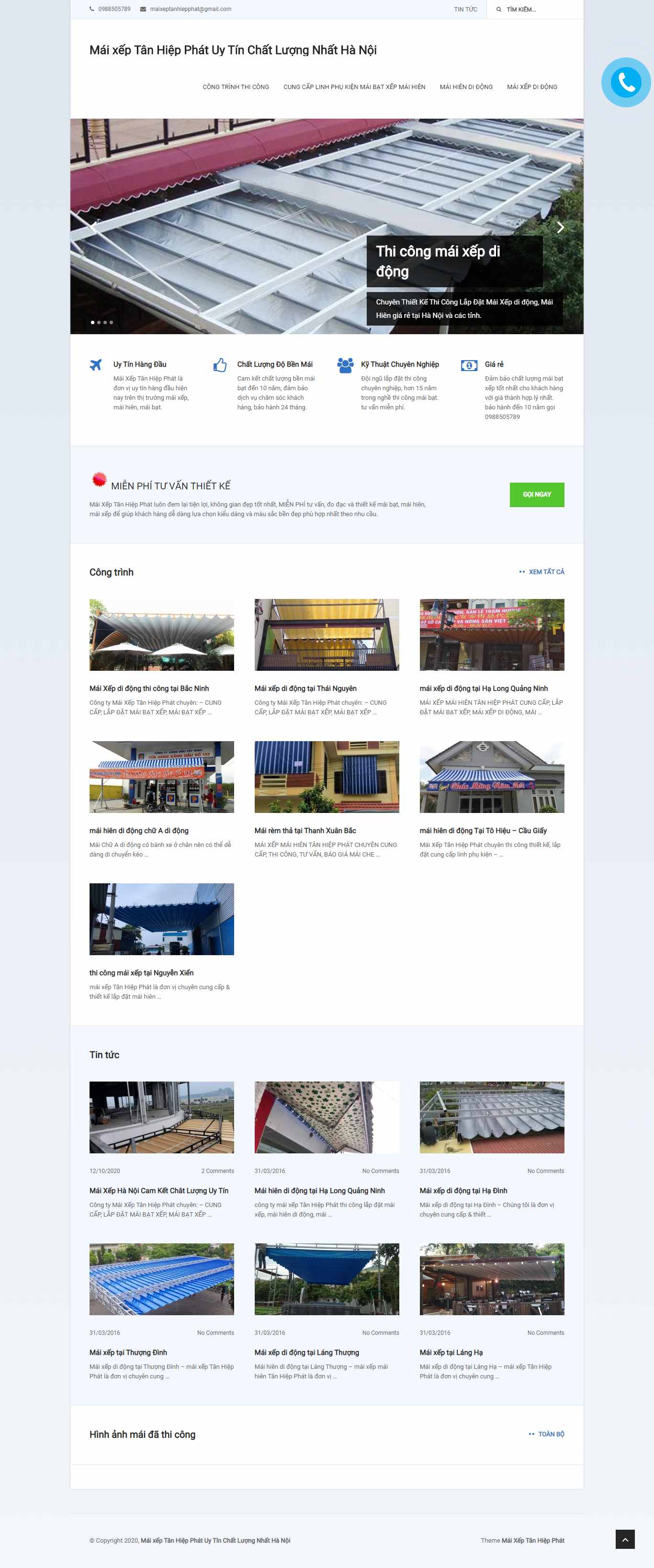 Thiết kế Web mái che di động maixeptanhiepphat.com