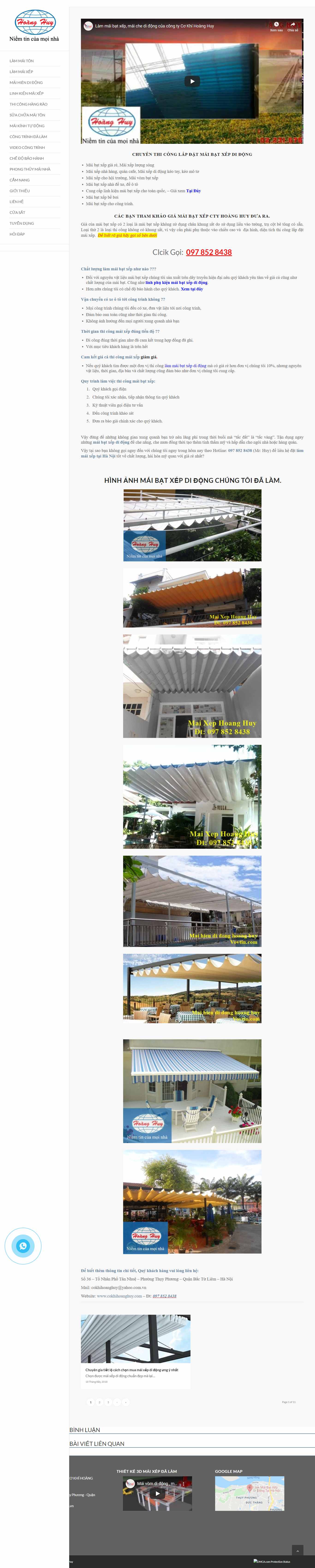 Thiết kế Web mái che di động cokhihoanghuy.com