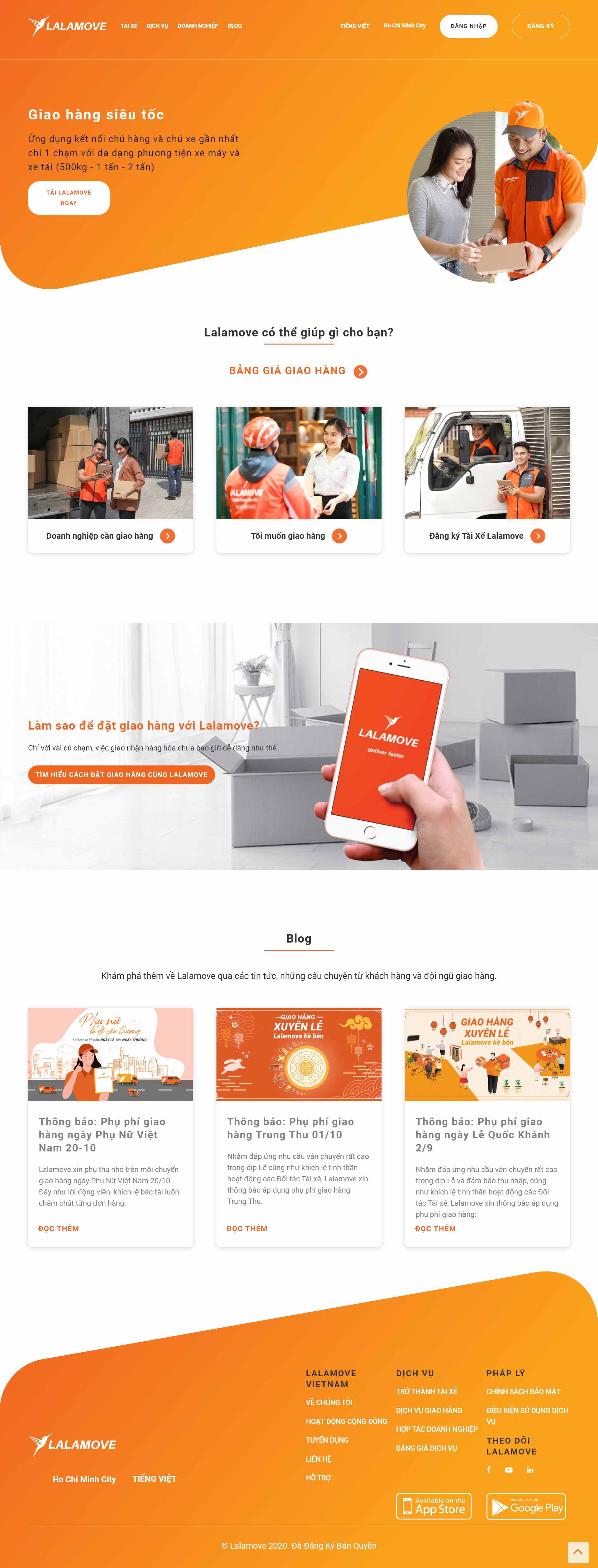 Thiết kế Web giao hàng - ship hàng lalamove.com