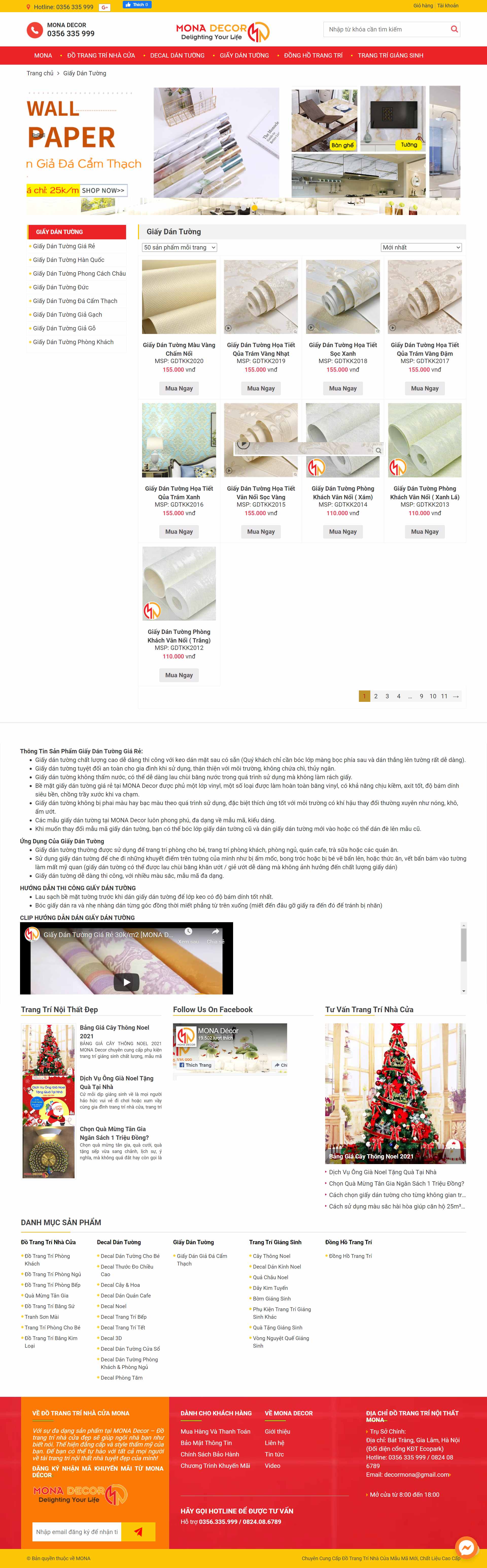 Thiết kế Web giấy dán tường mona.vn