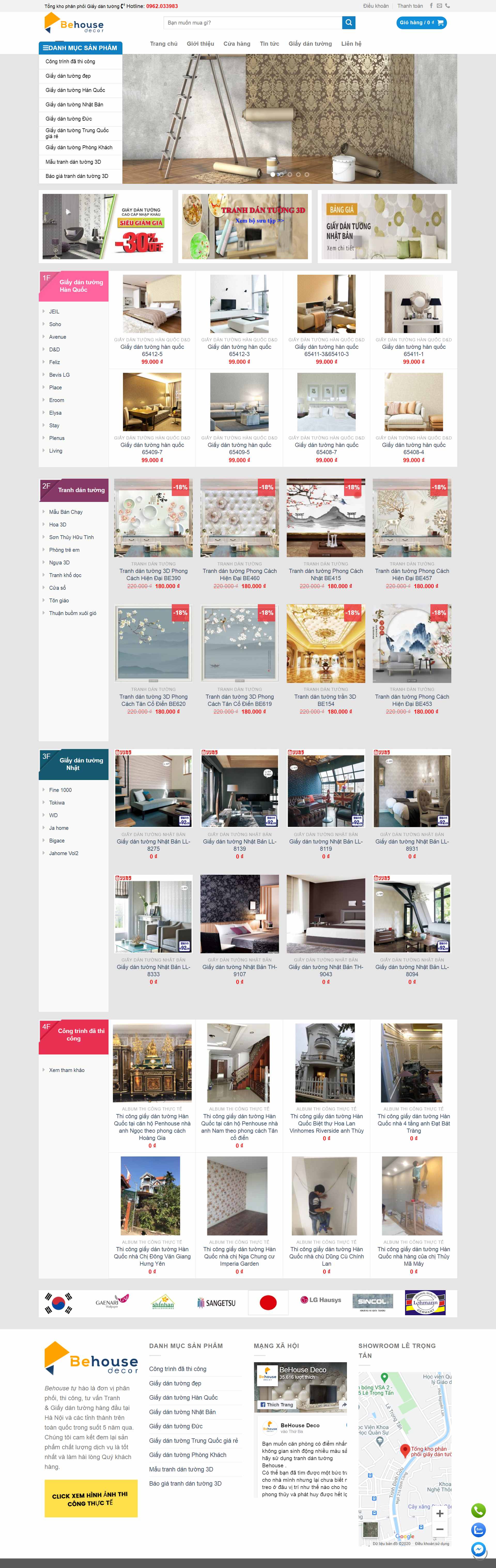 Thiết kế Web giấy dán tường behouse.com.vn