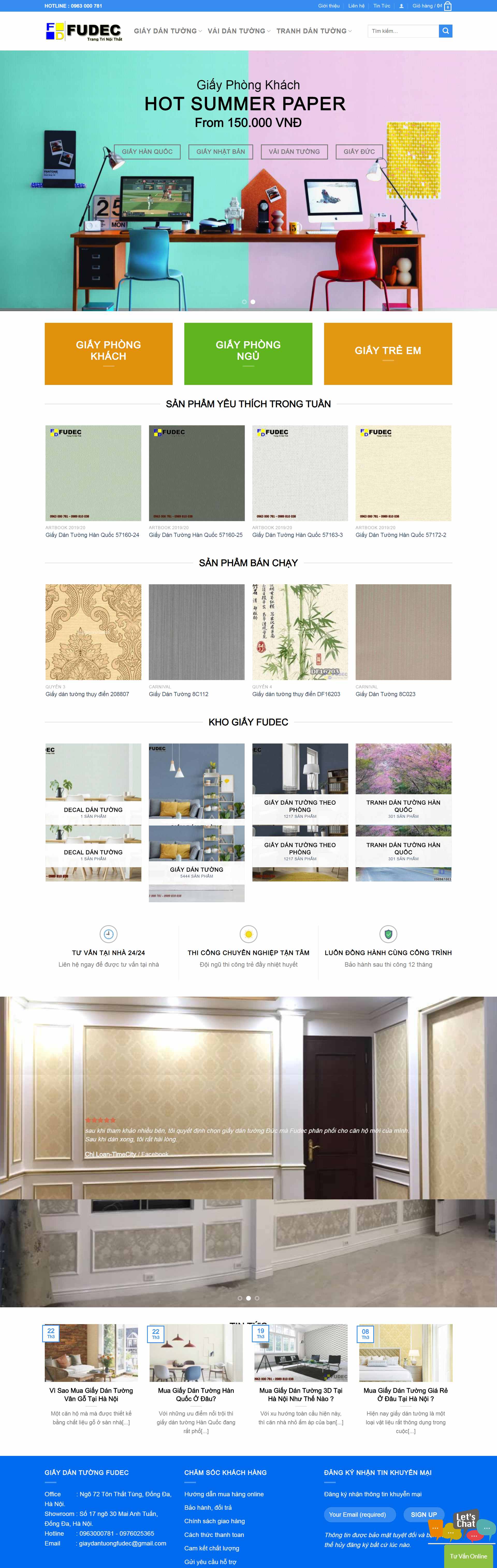 Thiết kế Web giấy dán tường giaydantuongfudec.com