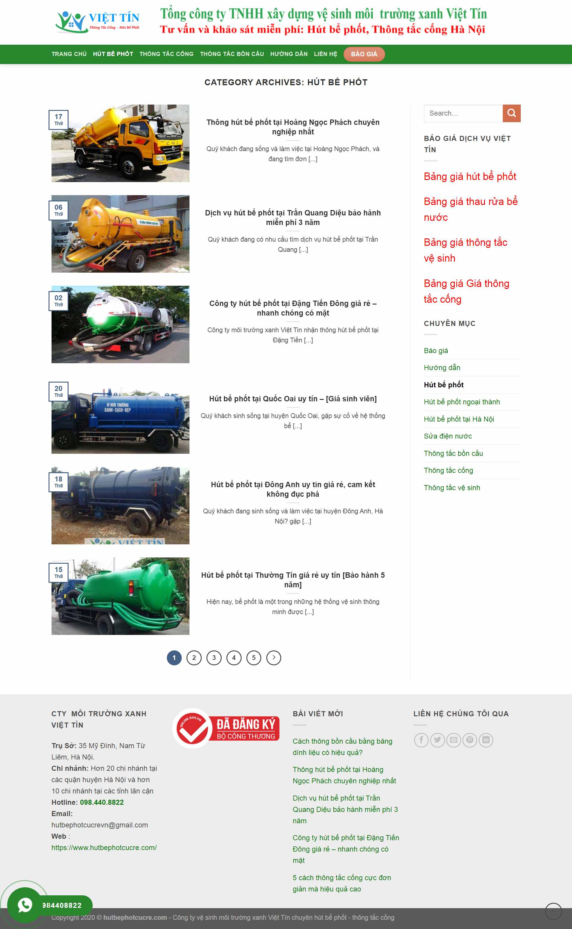 Thiết kế Web hút bể phốt hutbephotcucre.com