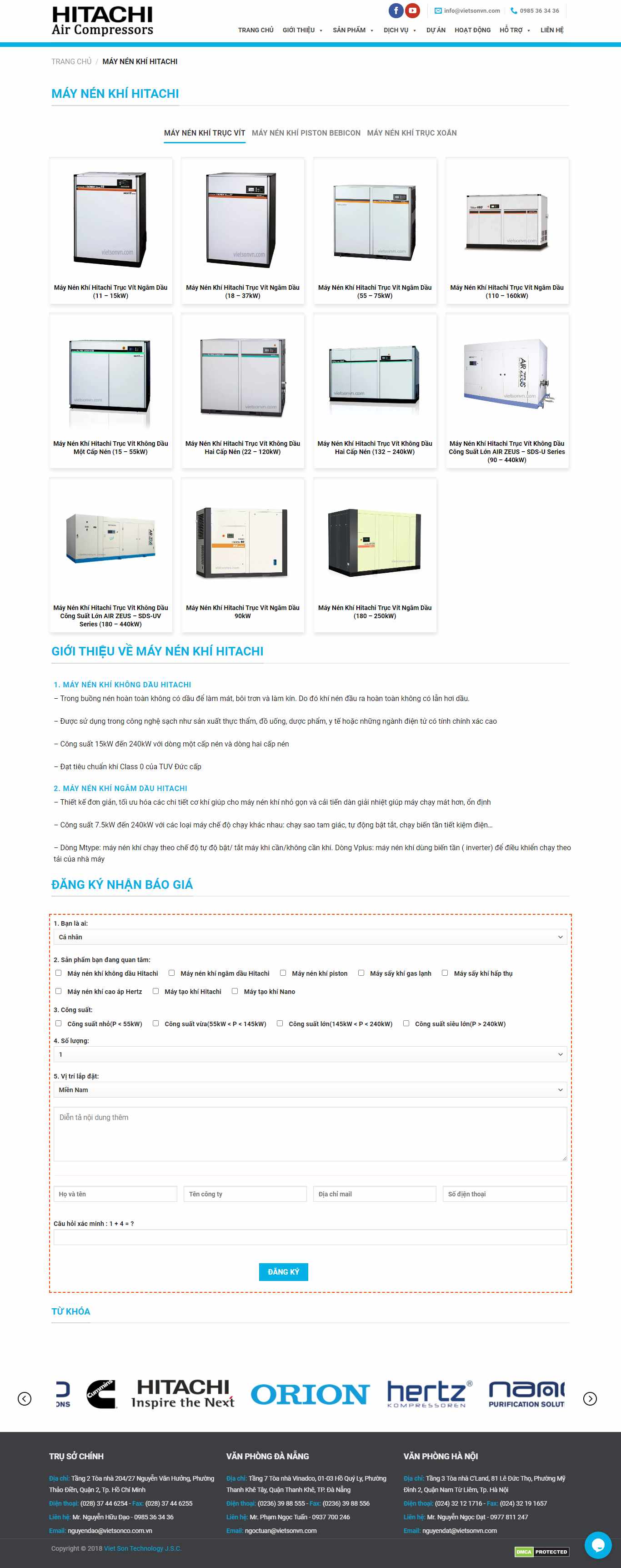 Thiết kế Web máy nèn khí vietsonvn.com