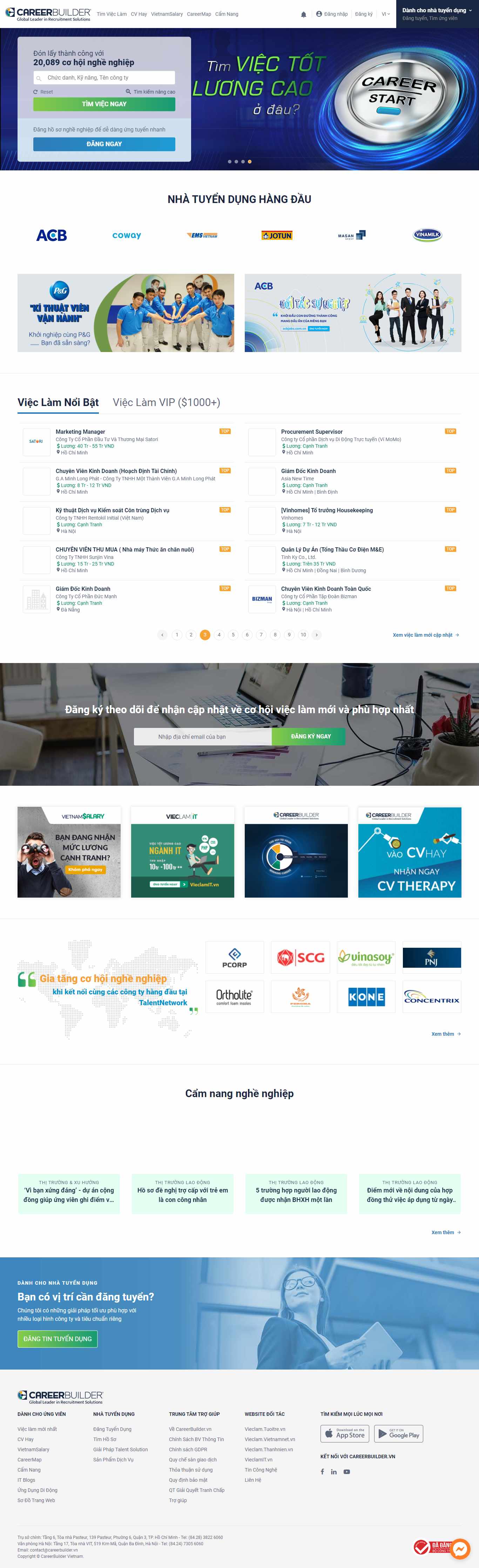 Thiết kế Web giới thiệu careerbuilder.vn