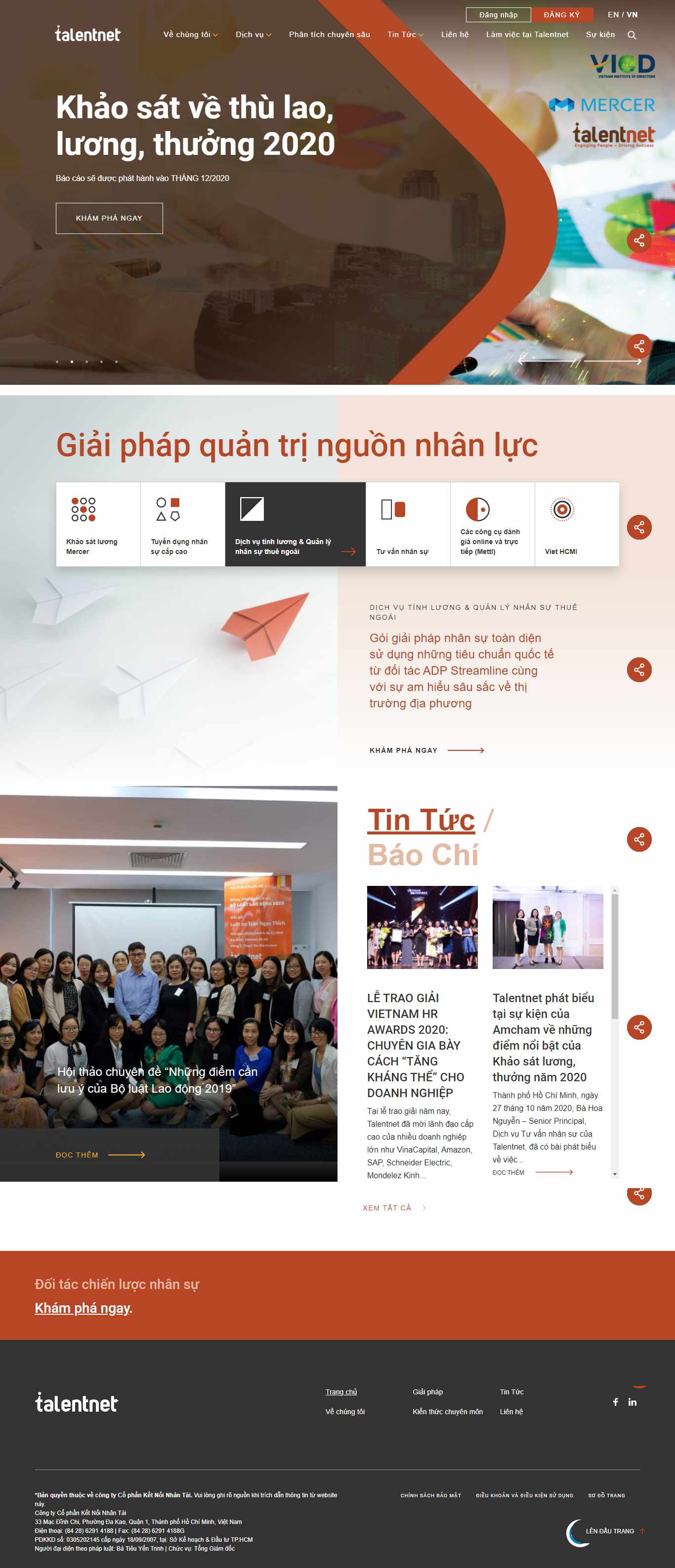 Thiết kế Web giới thiệu talentnet.vn