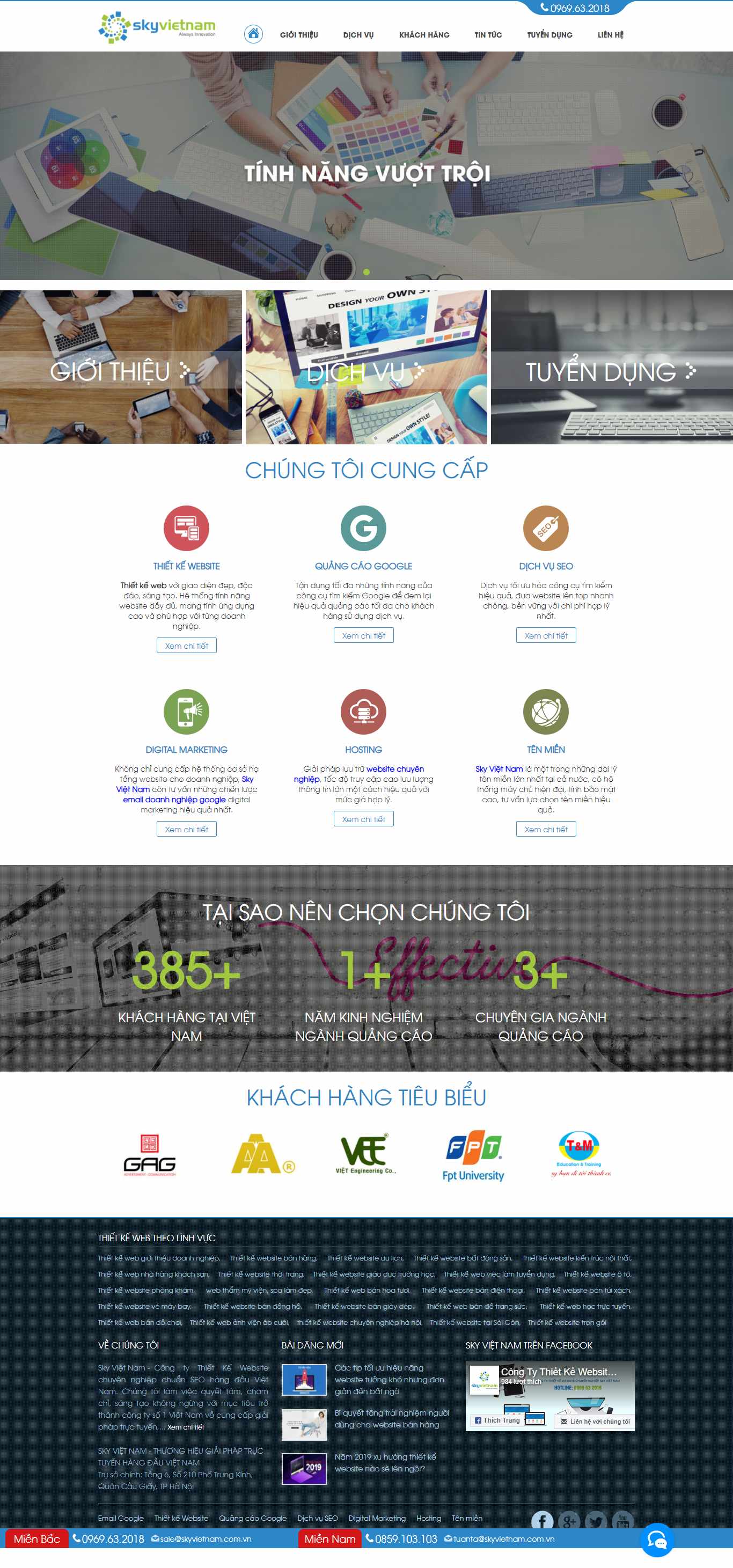 Thiết kế Web giới thiệu skyvietnam.com.vn