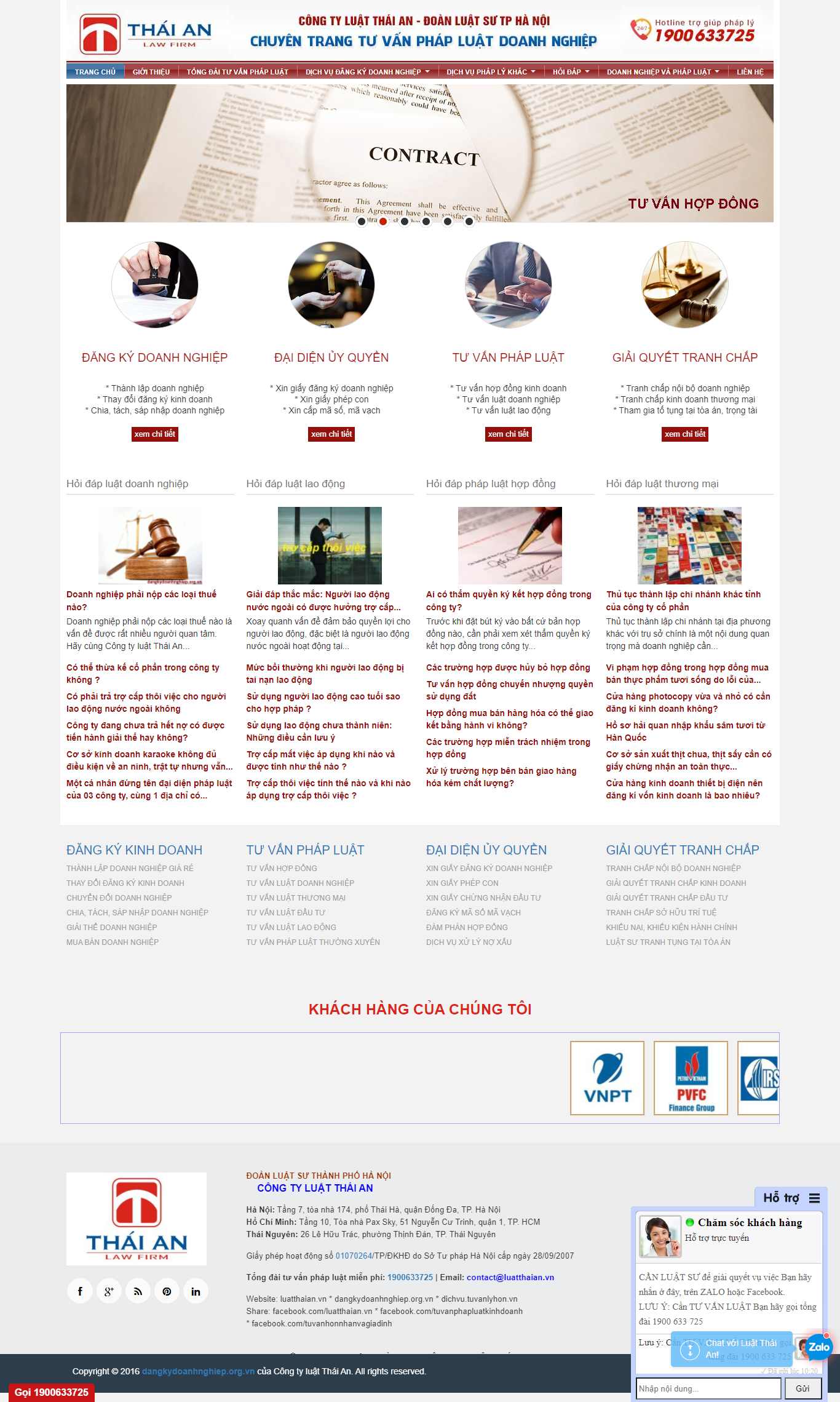 Thiết kế Web giới thiệu dịch vụ dangkydoanhnghiep.org.vn