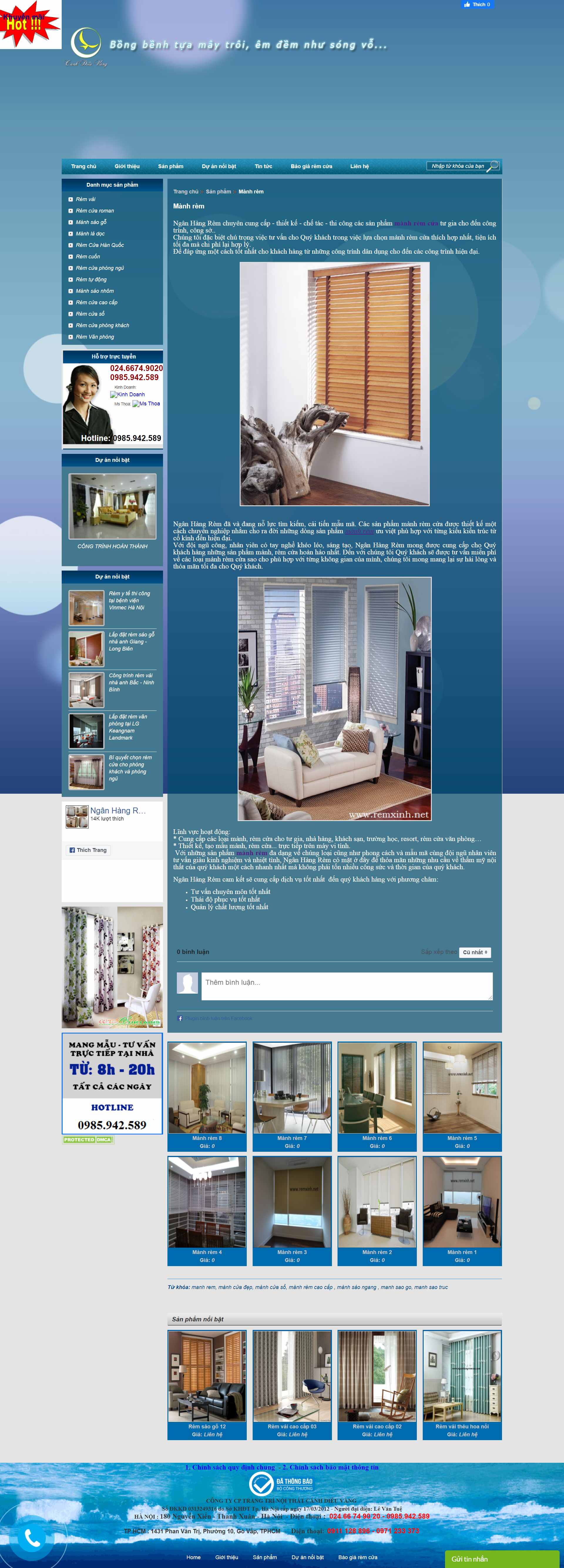 Thiết kế Web mành rèm nganhangremcua.com