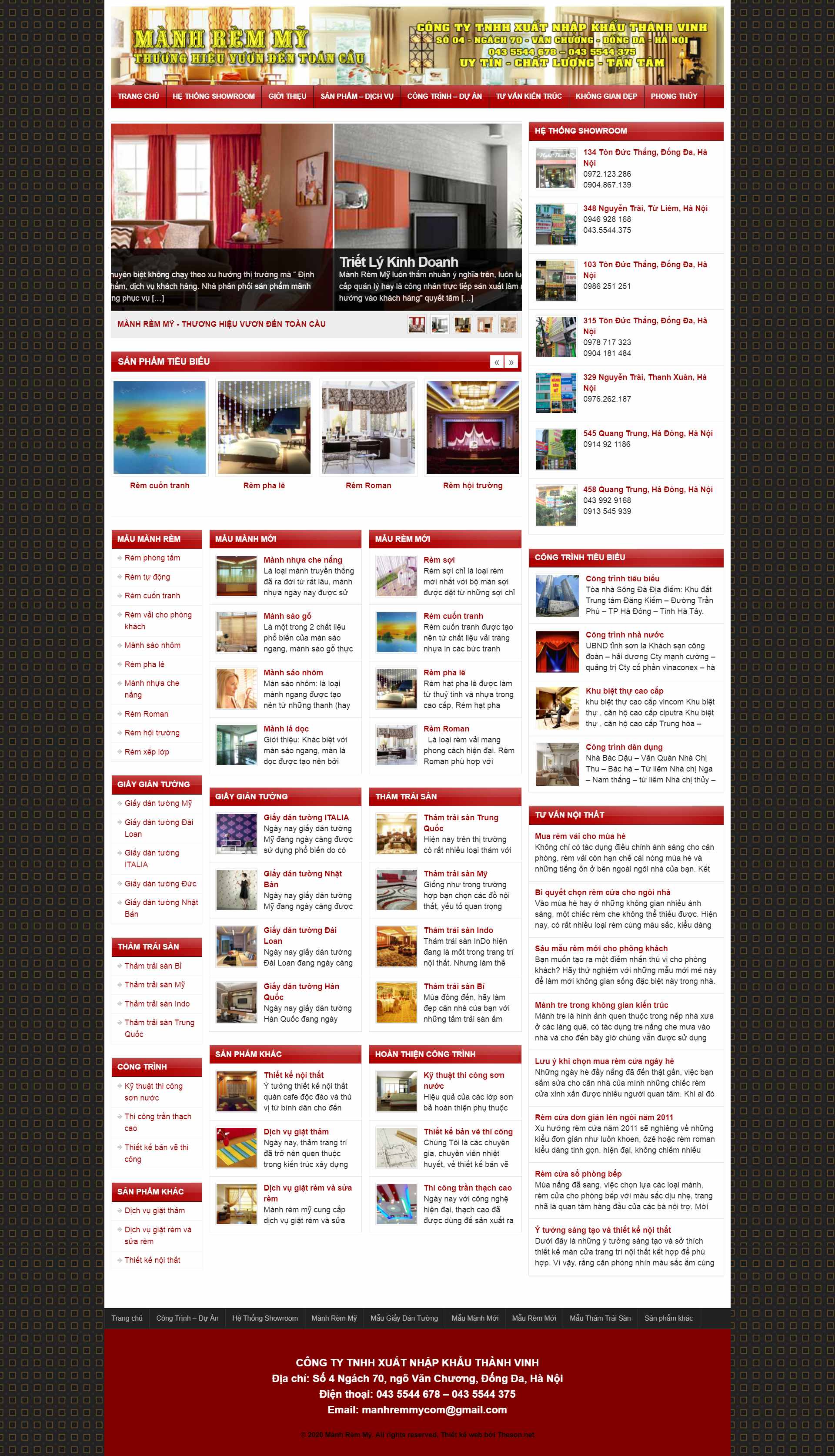 Thiết kế Web mành rèm manhremmy.com.vn