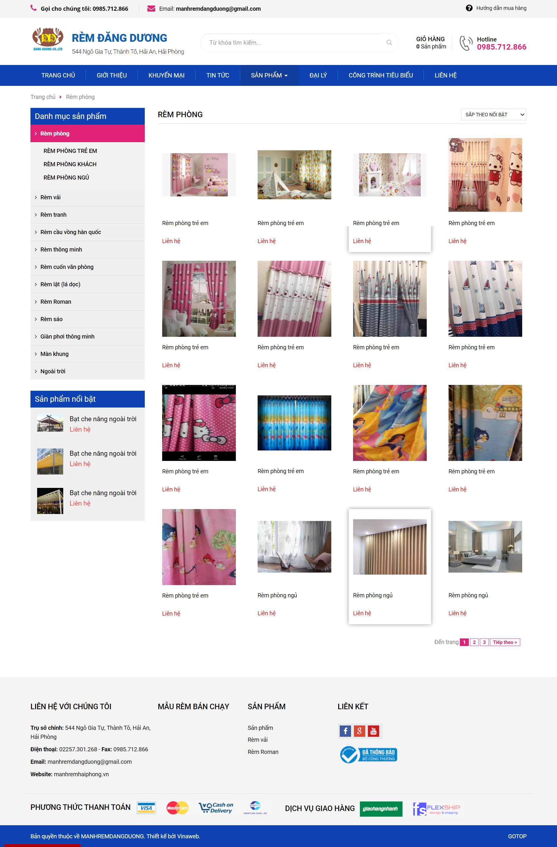 Thiết kế Web mành rèm manhremhaiphong.vn